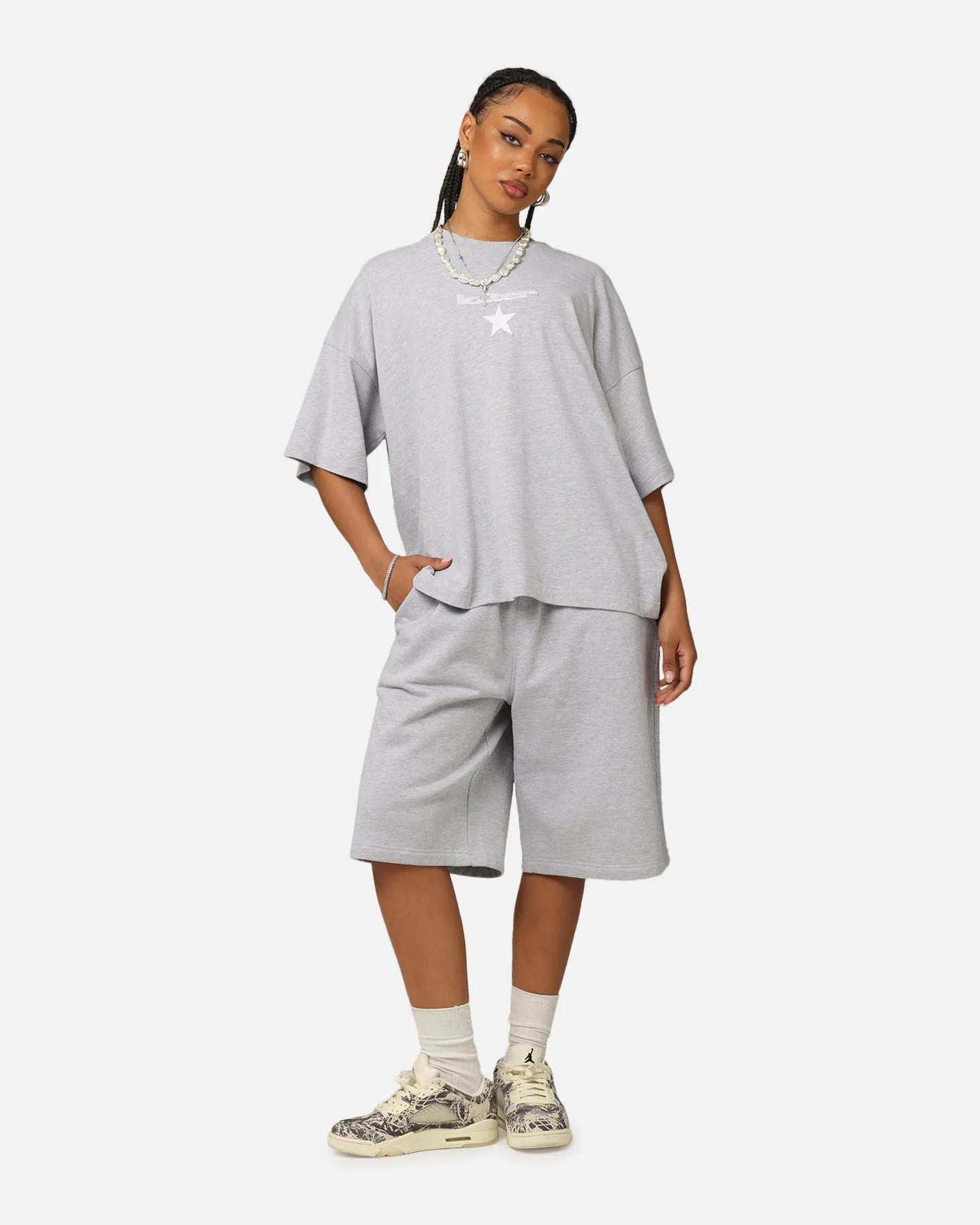 Loiter Premium Essentials Boxy T-Shirt Grey Marle sold by Culture Kings product image thumbnail 4