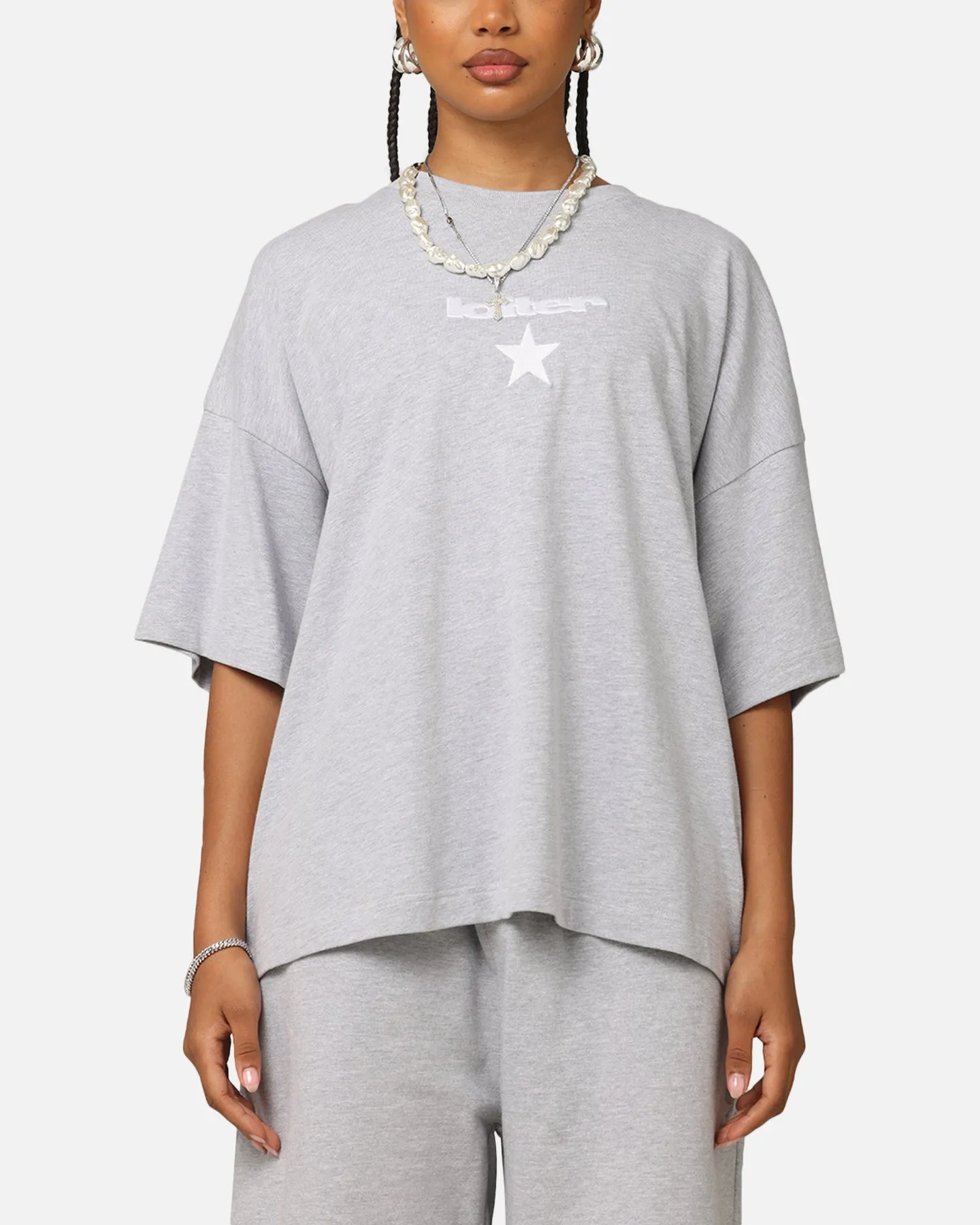 Loiter Premium Essentials Boxy T-Shirt Grey Marle sold by Culture Kings product image thumbnail 2