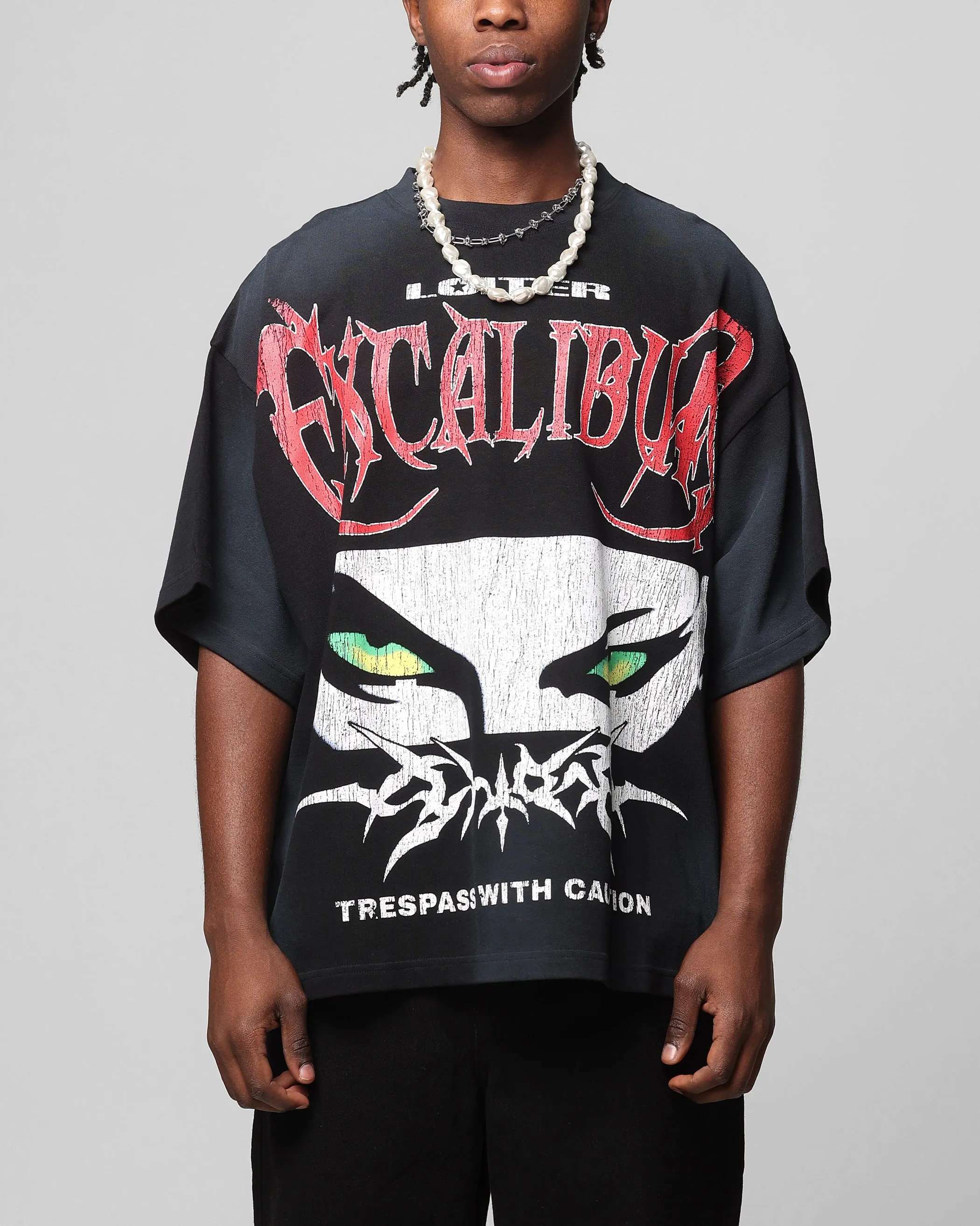 Loiter Trespass Vintage T-Shirt Washed Black sold by Culture Kings