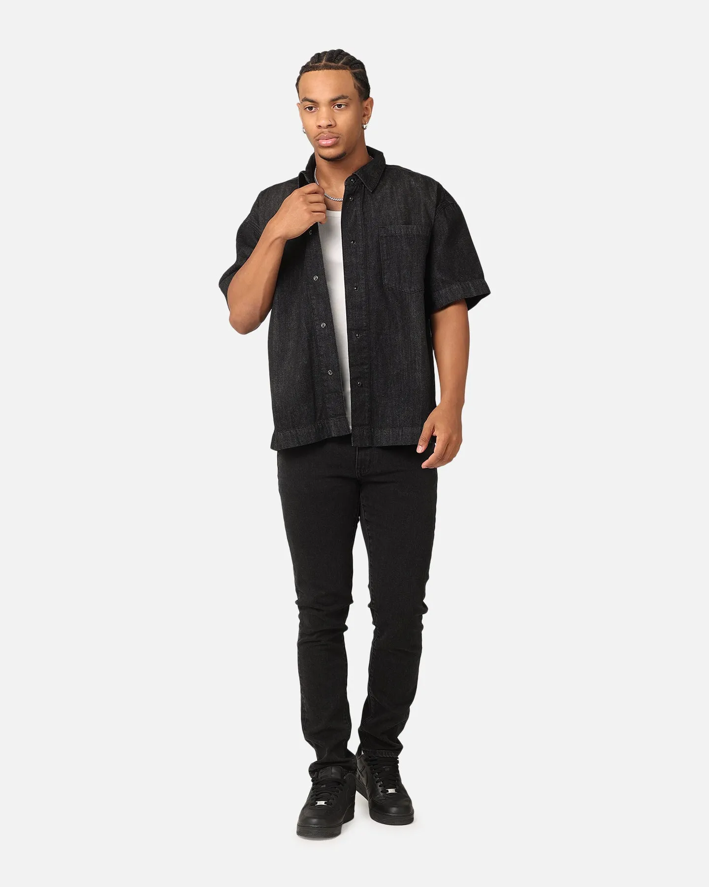 Saint Morta Tapered Denim Jeans Washed Black sold by Culture Kings product image thumbnail 2