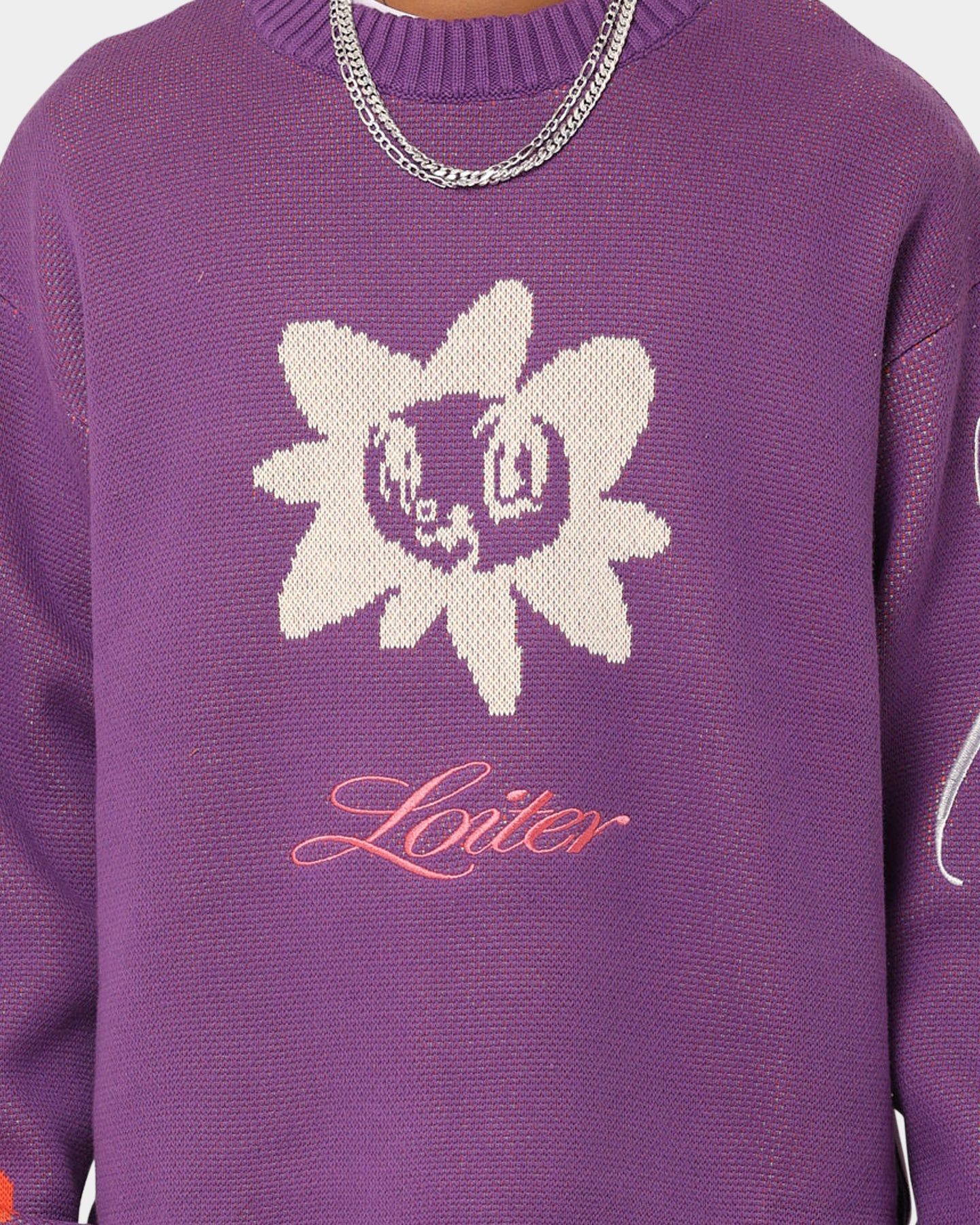Loiter Flower Boi Knit Sweater Lilac sold by Culture Kings product image thumbnail 3
