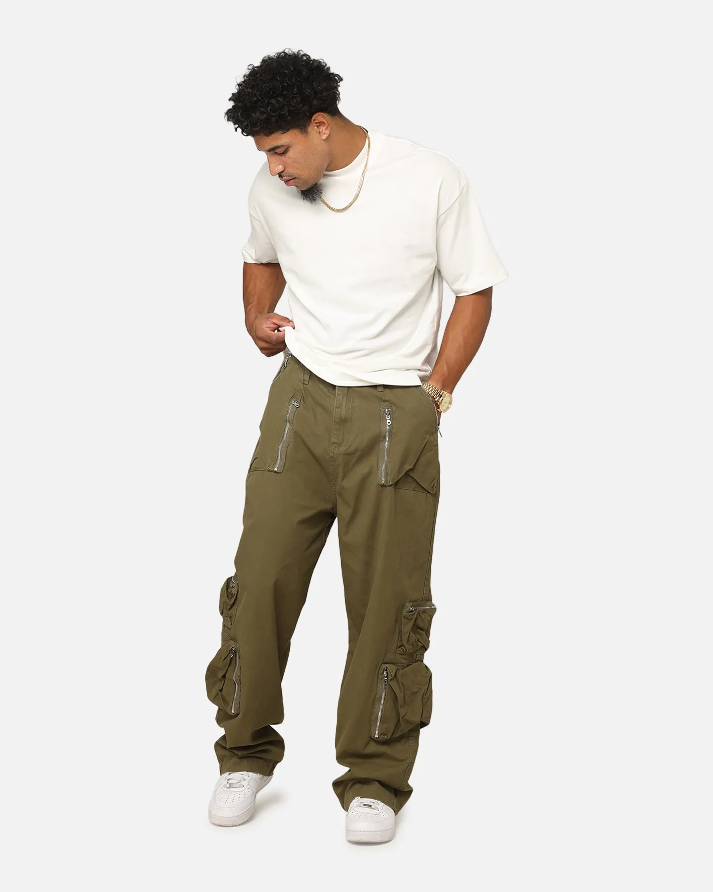 MNML Ultra Baggy Tactical Cargo Pants Olive sold by Culture Kings product image thumbnail 2