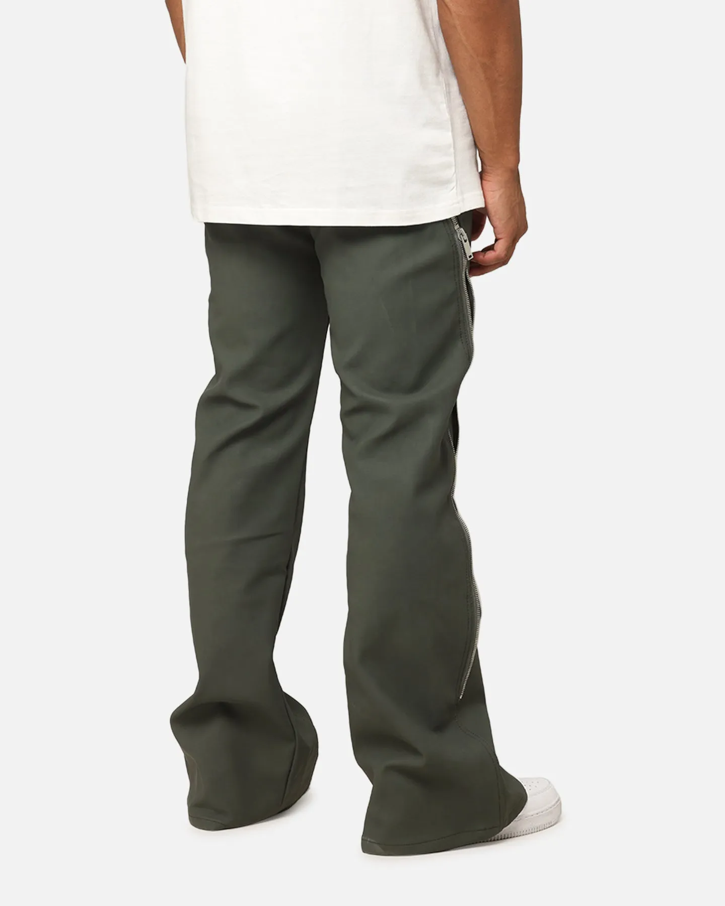 MNML D519 Leather Zipper Flare Pants Charcoal Grey sold by Culture Kings product image thumbnail 5