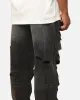 MNML Ultra Baggy Thrashed Denim Jeans Black sold by Culture Kings