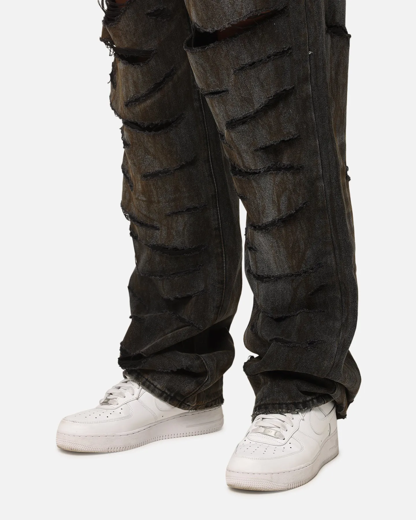 MNML Ultra Baggy Thrashed Denim Jeans Black sold by Culture Kings product image thumbnail 3