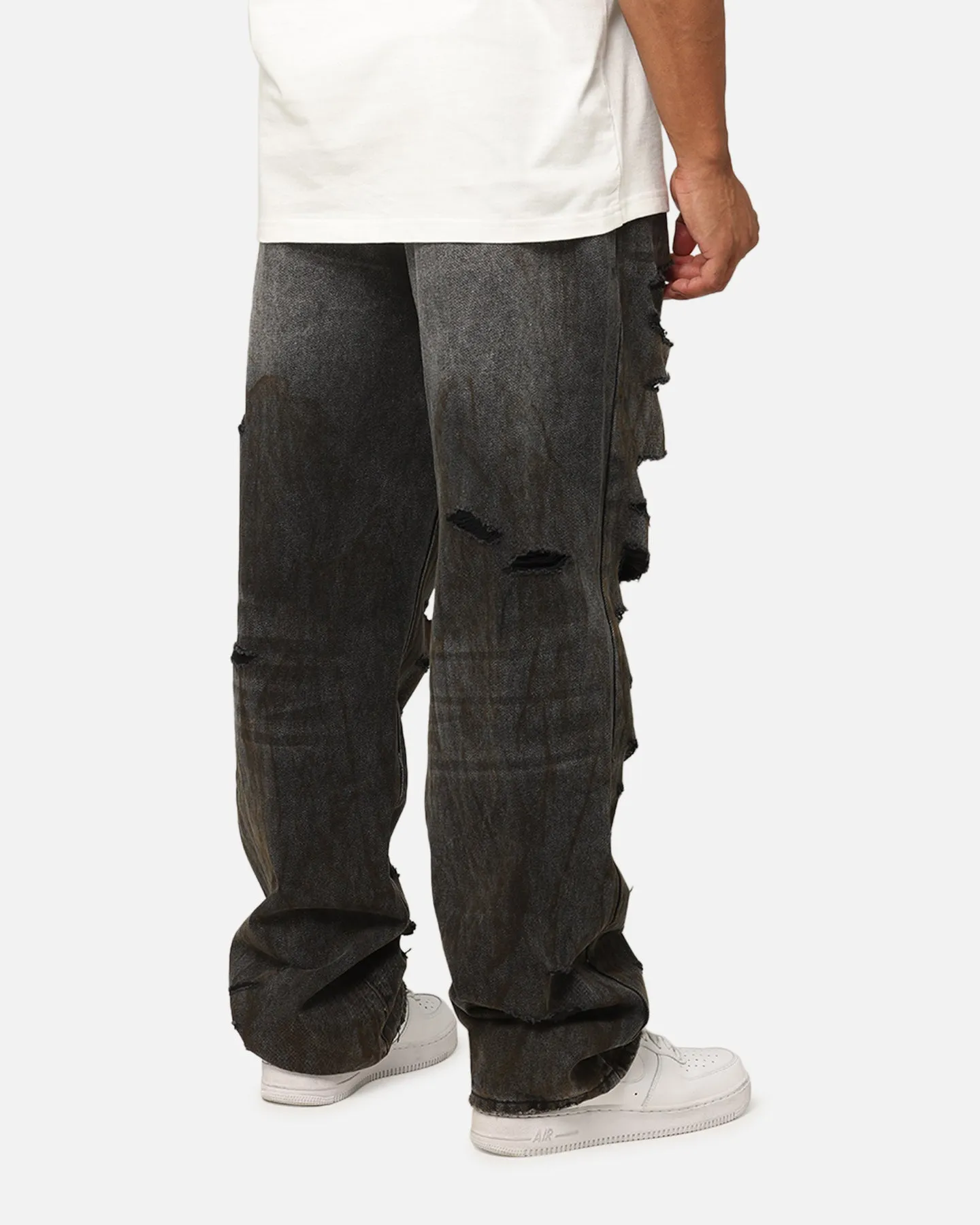 MNML Ultra Baggy Thrashed Denim Jeans Black sold by Culture Kings product image thumbnail 5