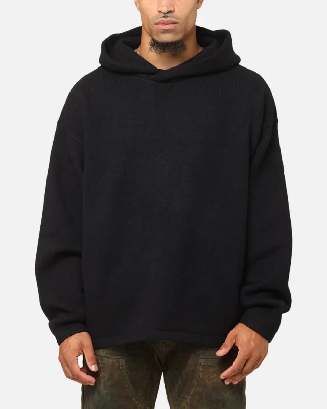 MNML Tonal Grain Knitted Hoodie Black sold by Culture Kings