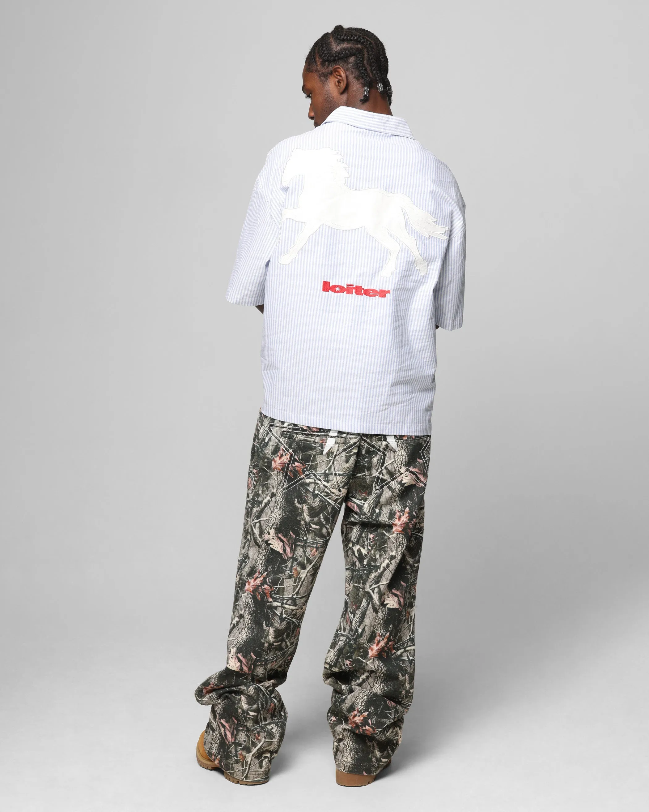 Loiter Rodeo Quarter Zip Up Shirt Blue Pin Stripe sold by Culture Kings product image thumbnail 4