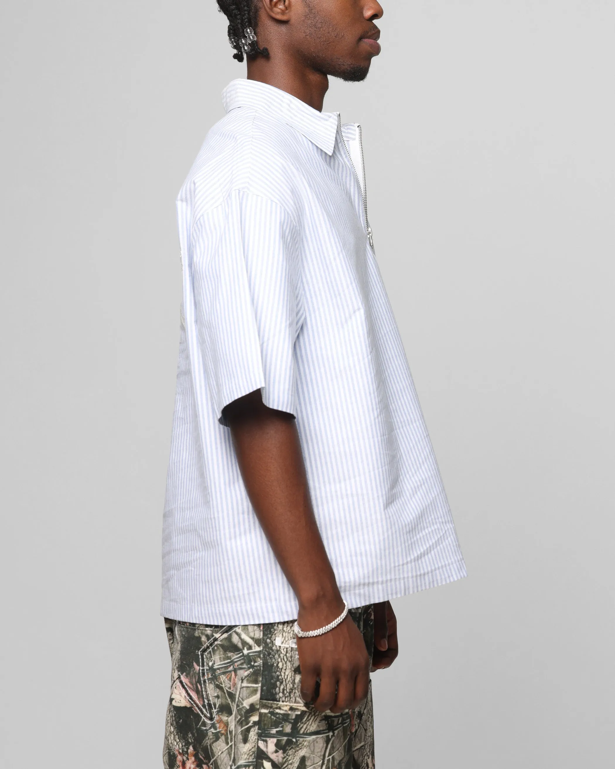 Loiter Rodeo Quarter Zip Up Shirt Blue Pin Stripe sold by Culture Kings product image thumbnail 5