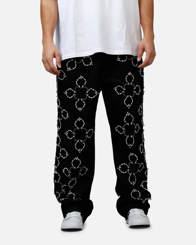 MNML Ultra Baggy Jewel Applique Pants Black sold by Culture Kings