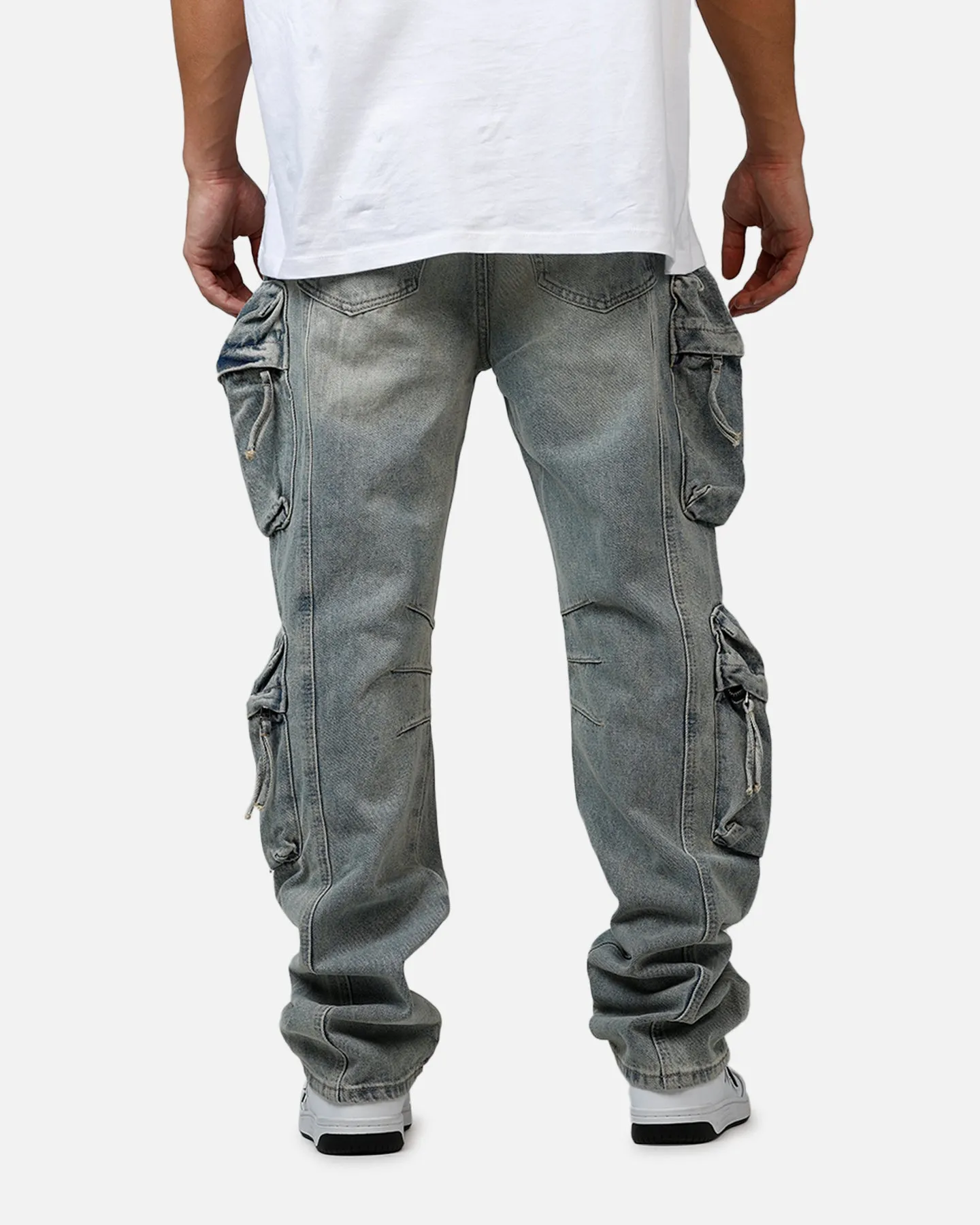 MNML V709 Wide Bellow Cargo Denim Pants Blue sold by Culture Kings product image thumbnail 5