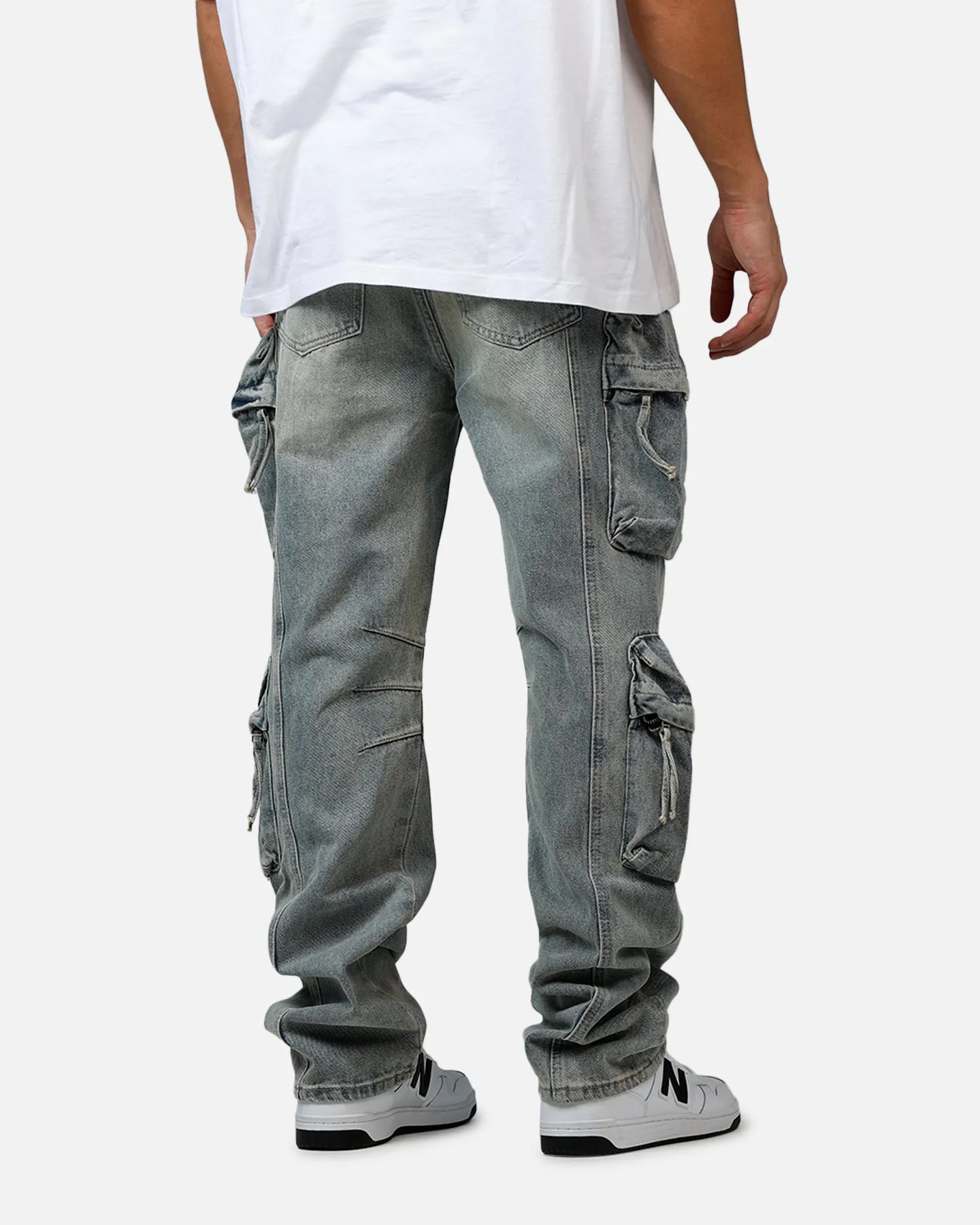 MNML V709 Wide Bellow Cargo Denim Pants Blue sold by Culture Kings product image thumbnail 3