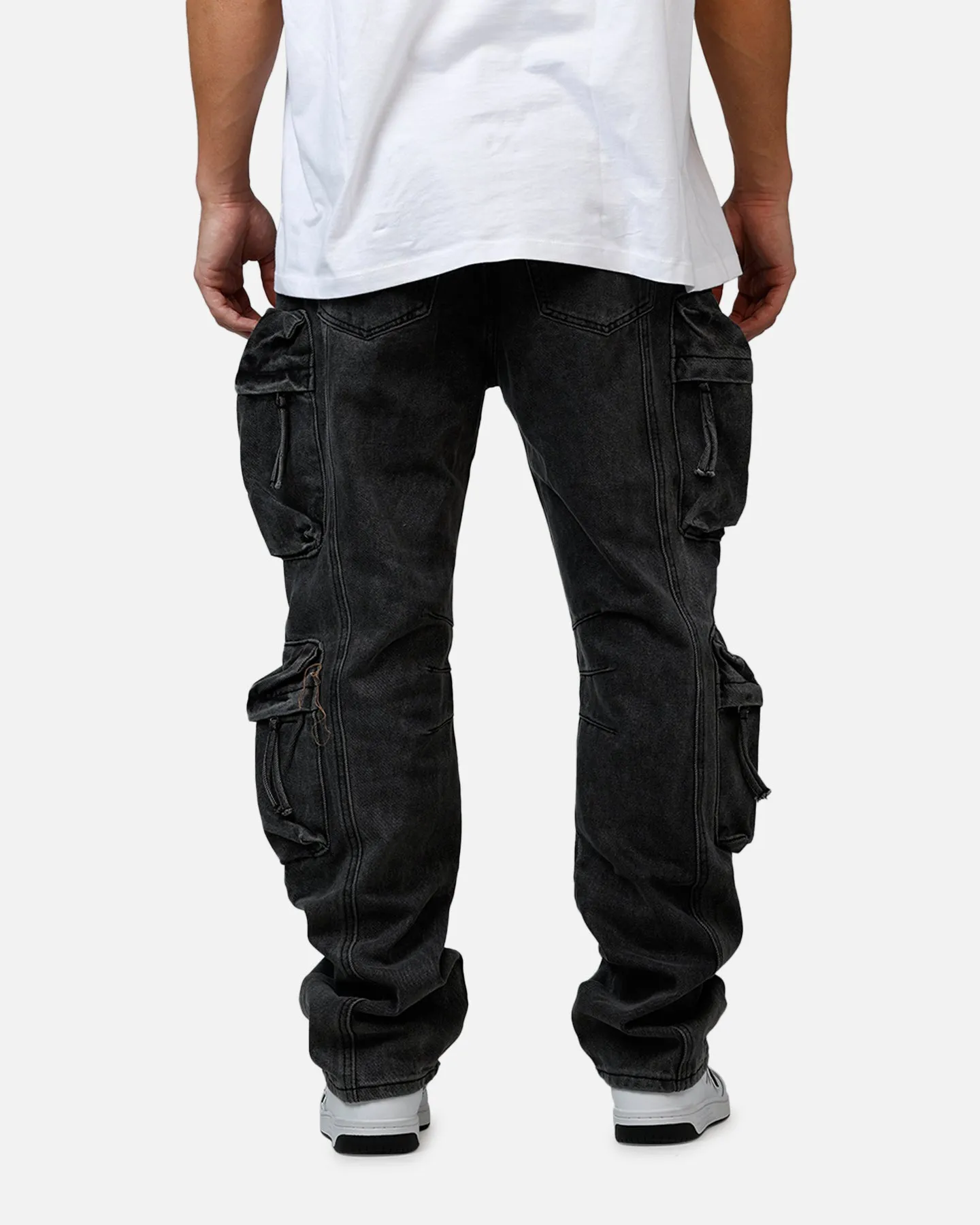 MNML V709 Wide Bellow Cargo Denim Pants Black sold by Culture Kings product image thumbnail 5