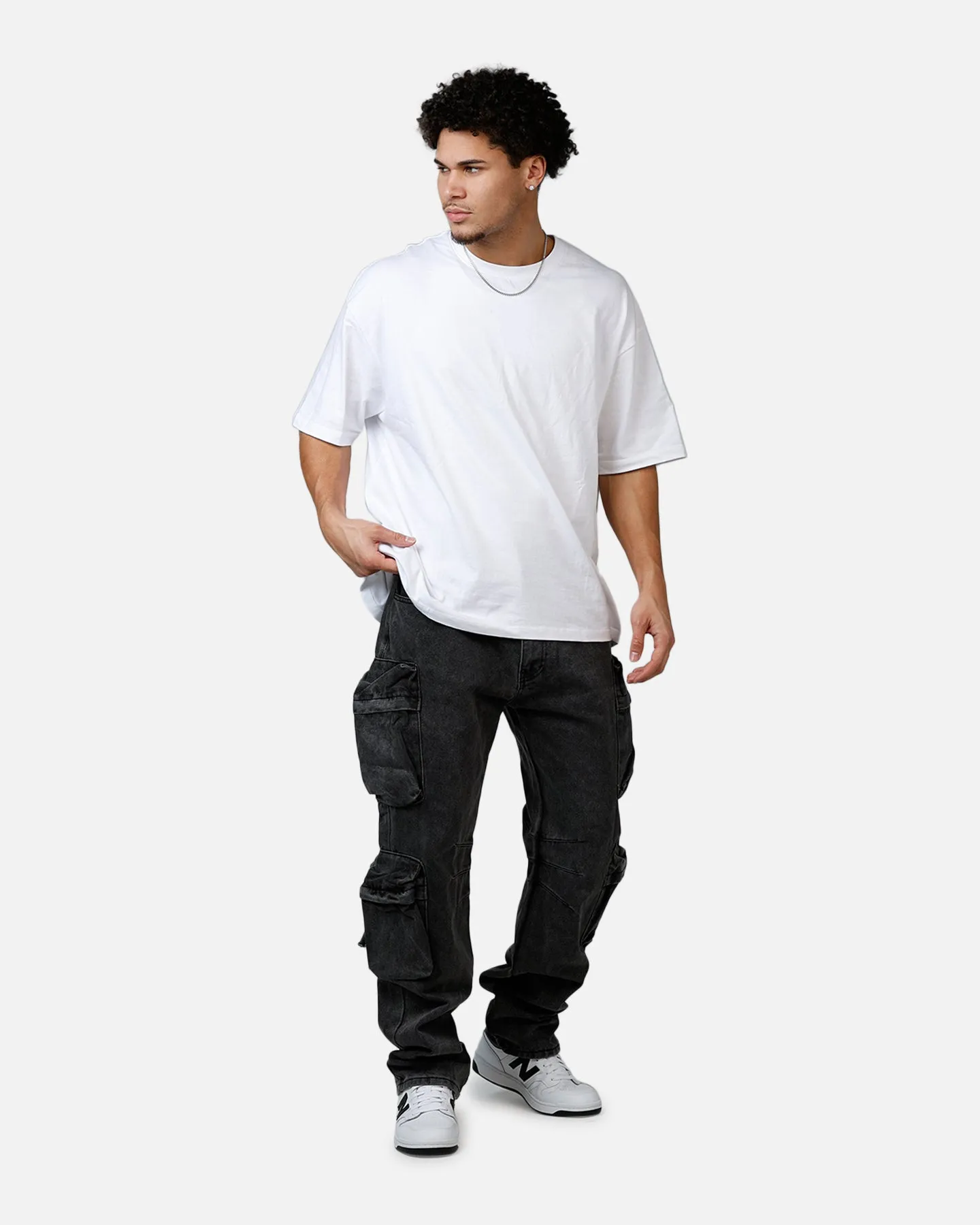 MNML V709 Wide Bellow Cargo Denim Pants Black sold by Culture Kings product image thumbnail 2