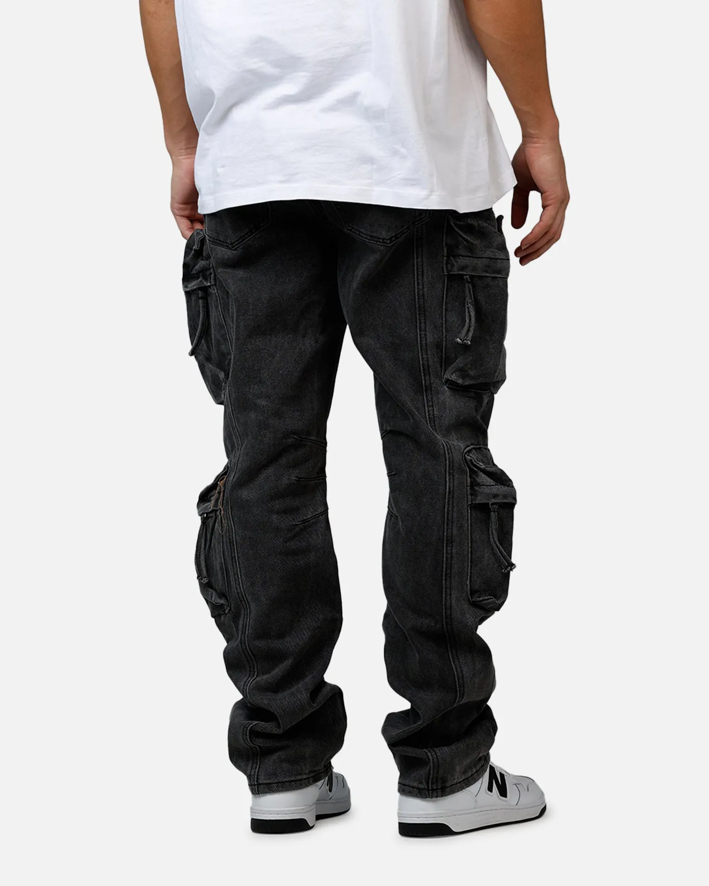 MNML V709 Wide Bellow Cargo Denim Pants Black sold by Culture Kings product image thumbnail 3