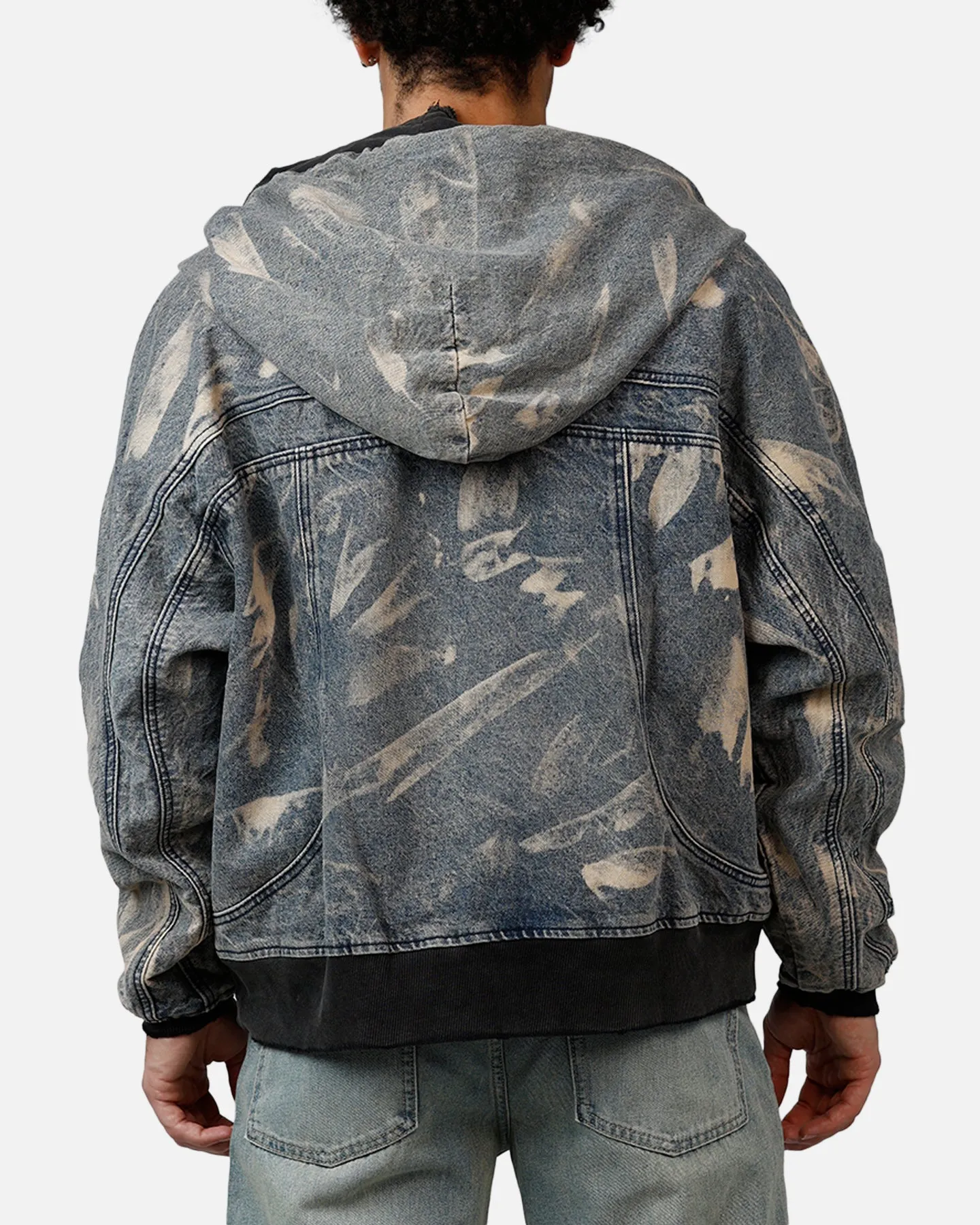 MNML Double Denim Hood Bomb Jacket Blue sold by Culture Kings