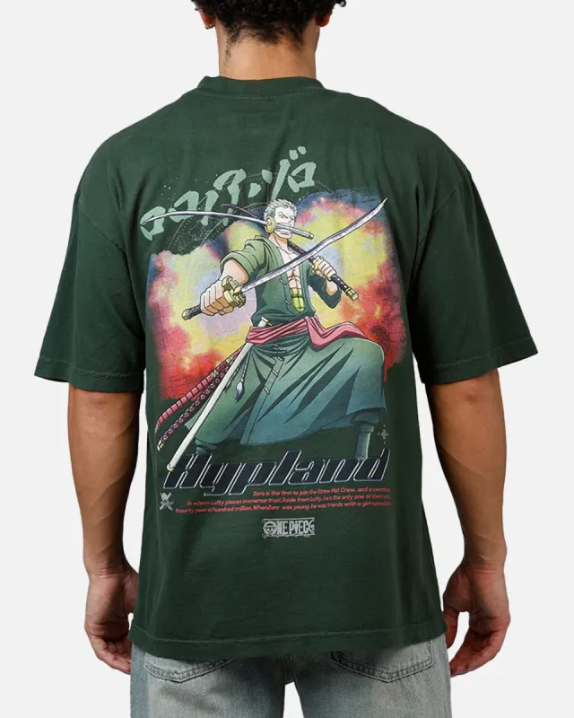 Hypland X One Piece Zoro Flame T-Shirt Green sold by Culture Kings