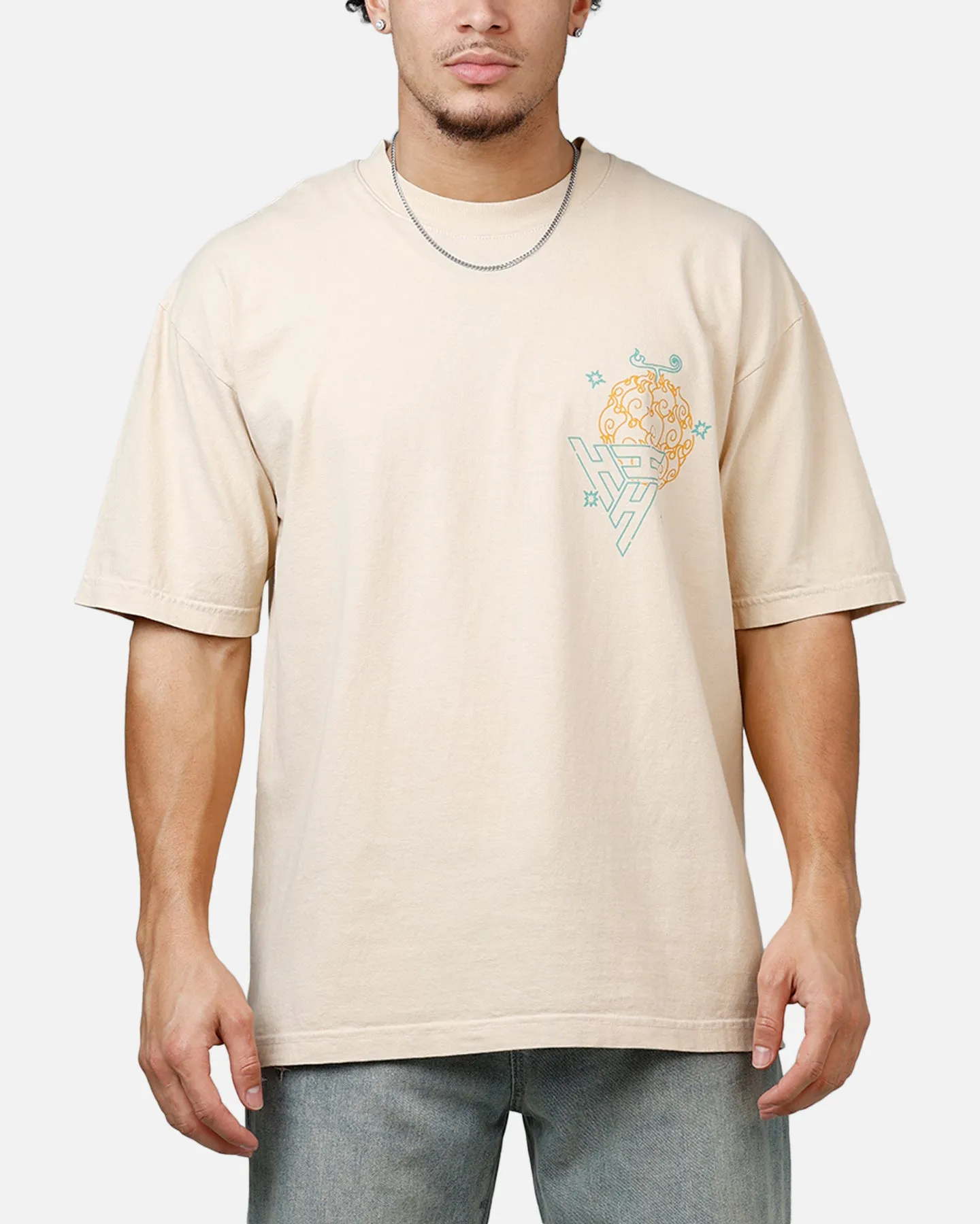 Hypland X One Piece Neon Flame T-Shirt Tan sold by Culture Kings product image thumbnail 2