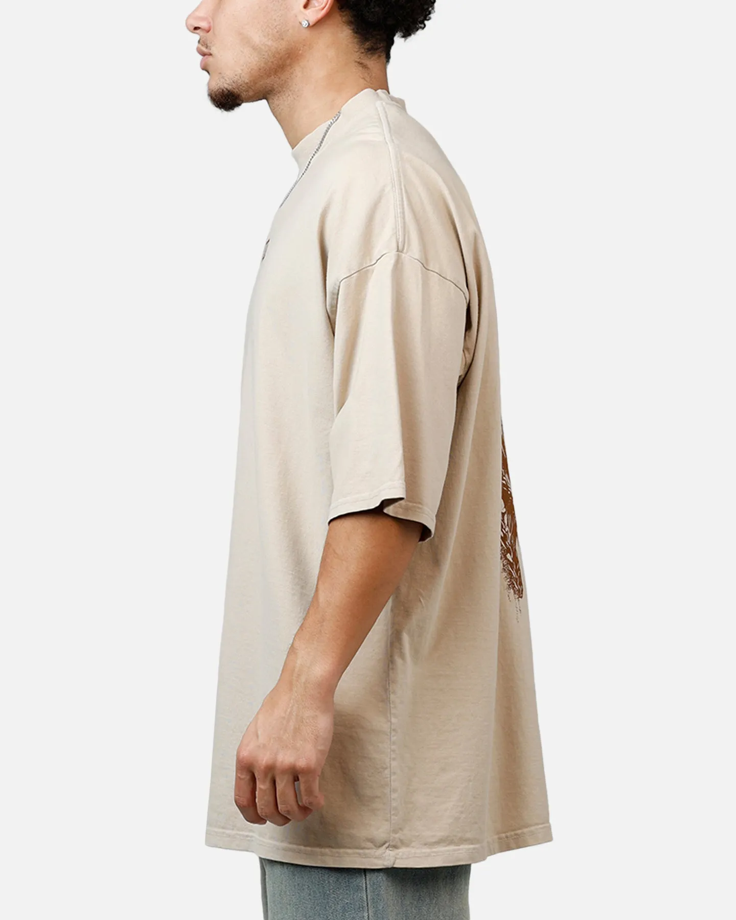 Saint Morta Pray For Me Mock Neck T-Shirt Stone sold by Culture Kings product image thumbnail 5