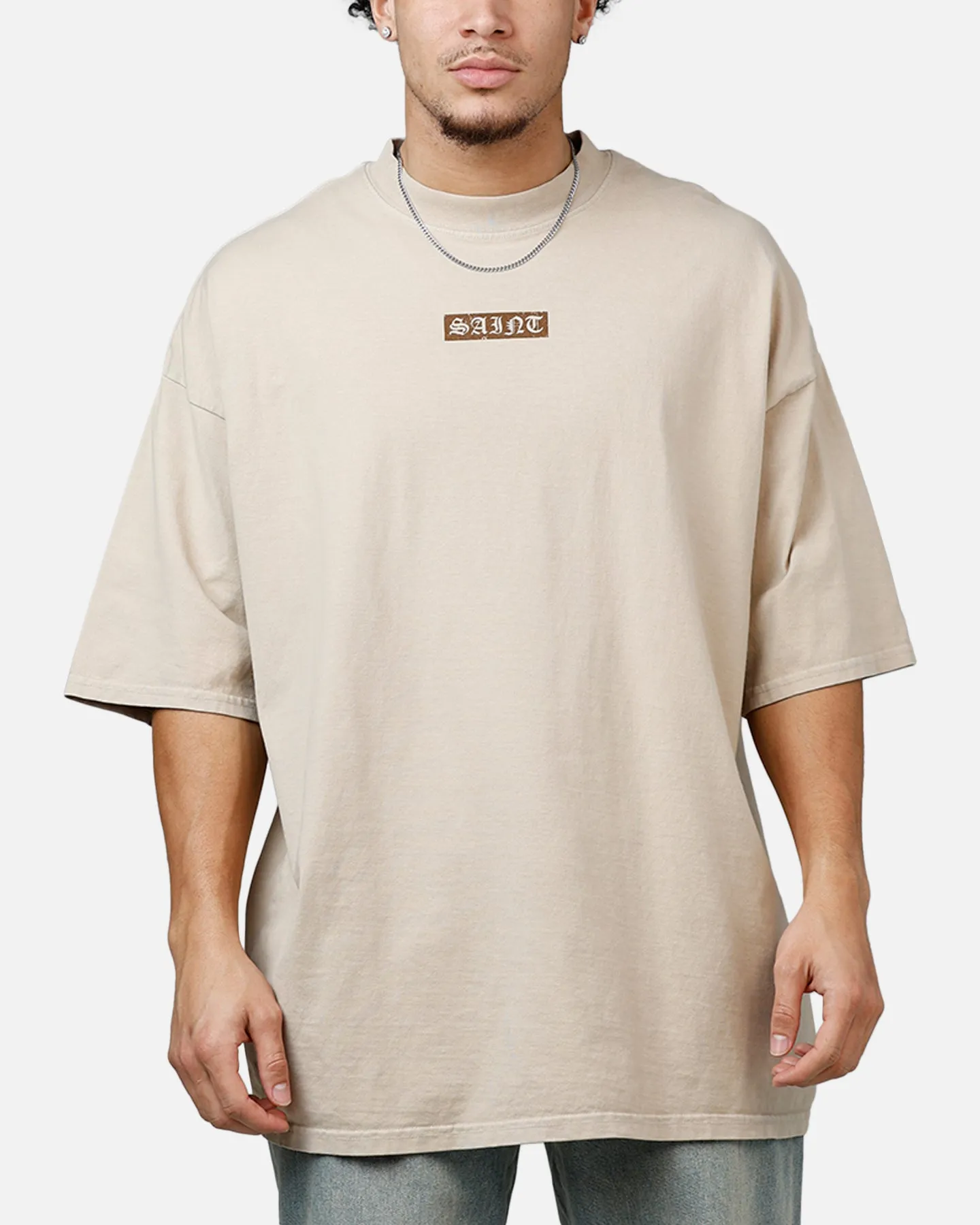 Saint Morta Pray For Me Mock Neck T-Shirt Stone sold by Culture Kings product image thumbnail 2