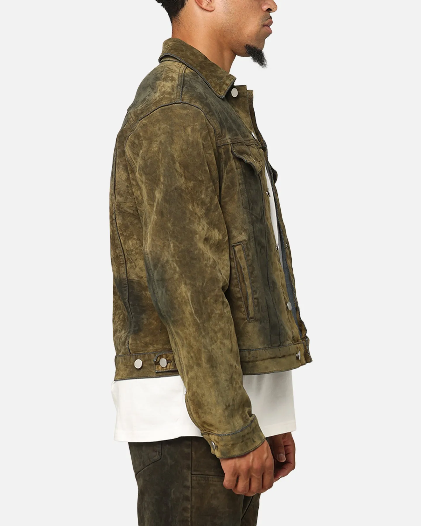 MNML SL3 Suede Jacket Olive/Black sold by Culture Kings product image thumbnail 4