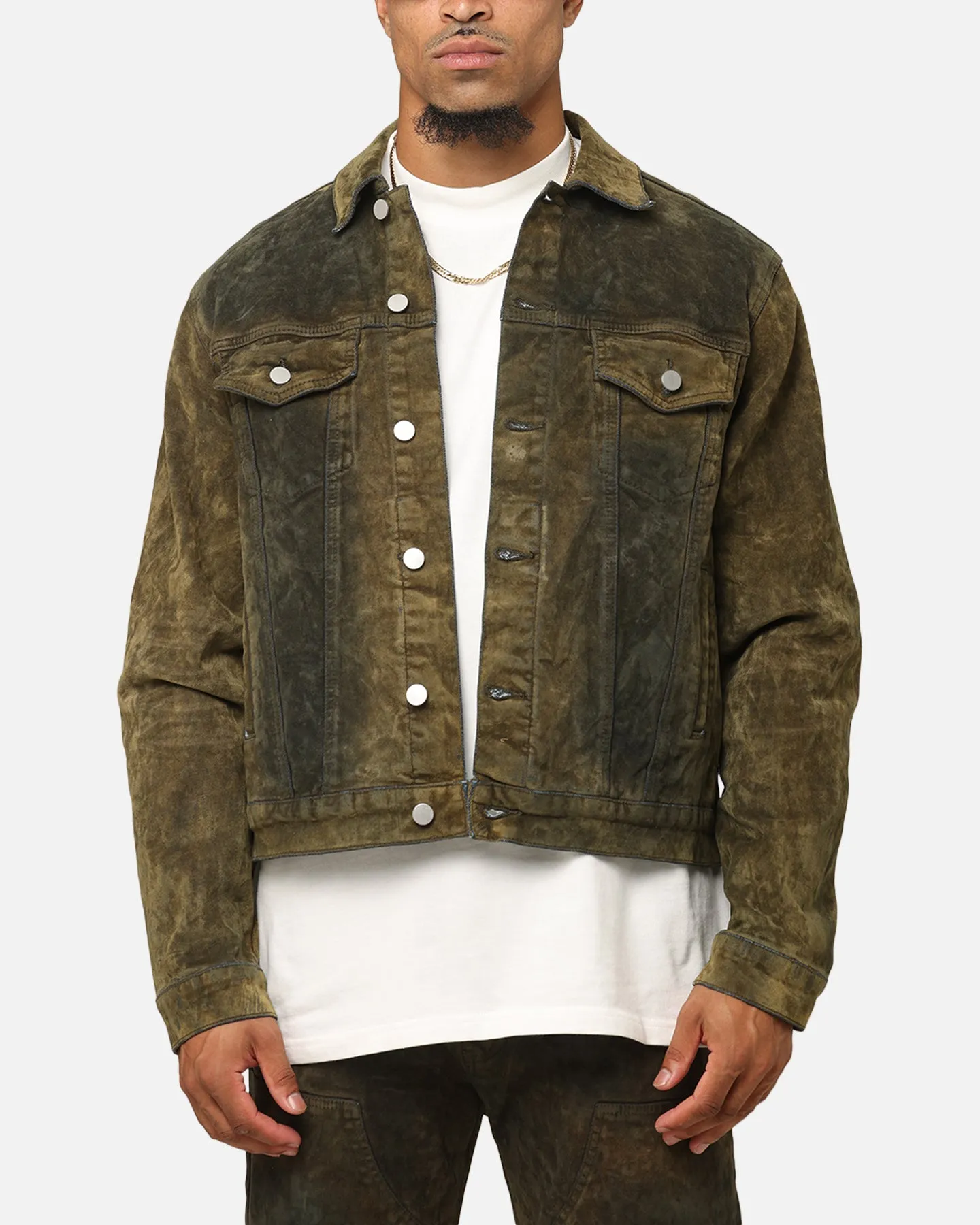 MNML SL3 Suede Jacket Olive/Black sold by Culture Kings