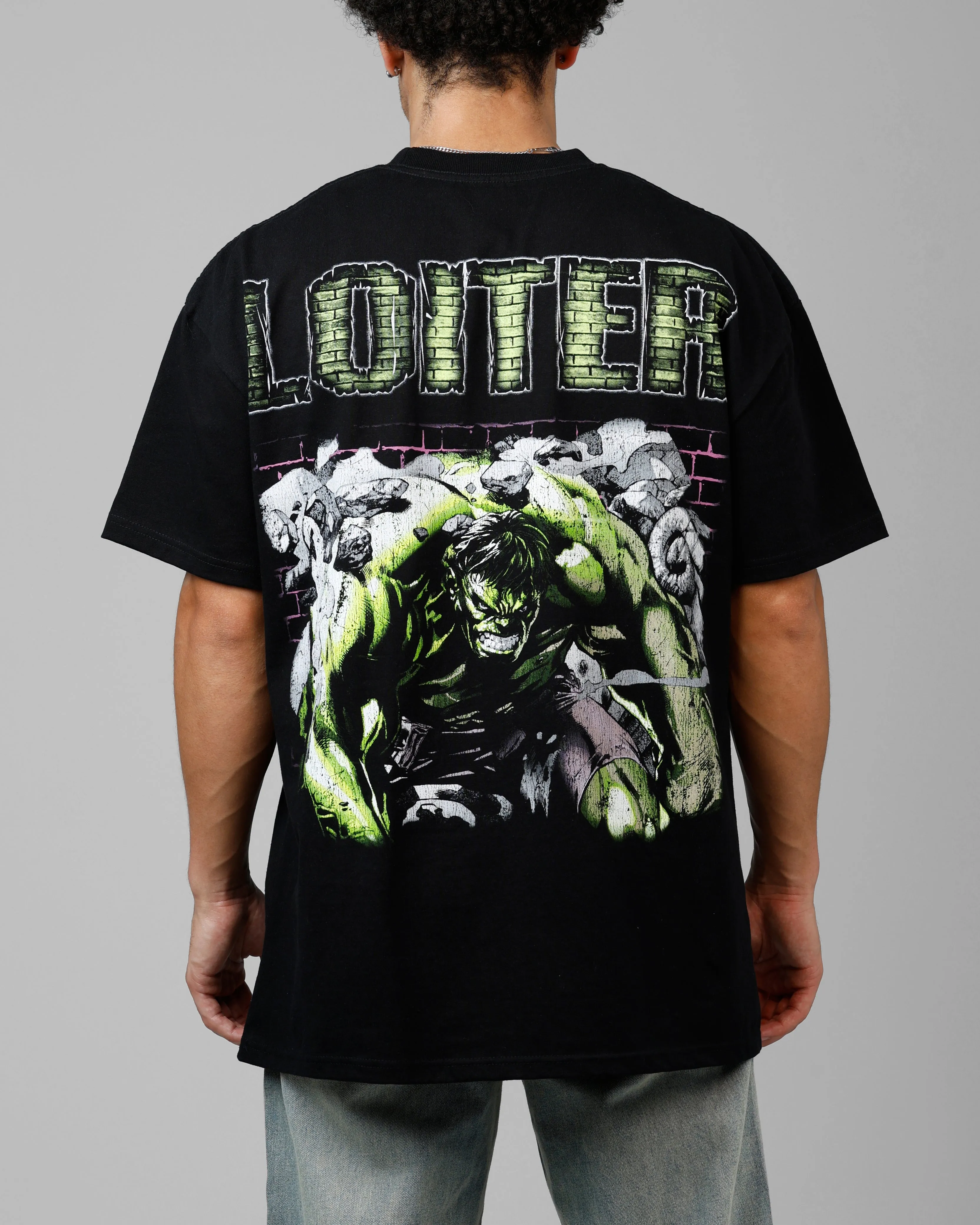 Loiter Marvel Hulk Heavyweight T-Shirt Black sold by Culture Kings product image thumbnail 2
