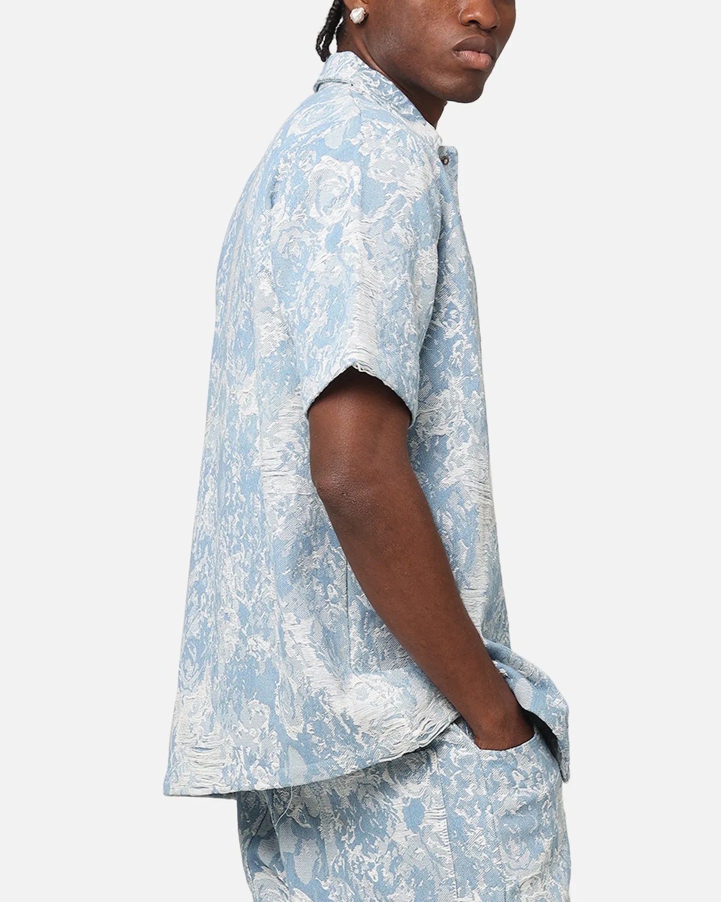 XXIII Denim Jacquard Button Up Shirt Pacific Blue sold by Culture Kings product image thumbnail 4