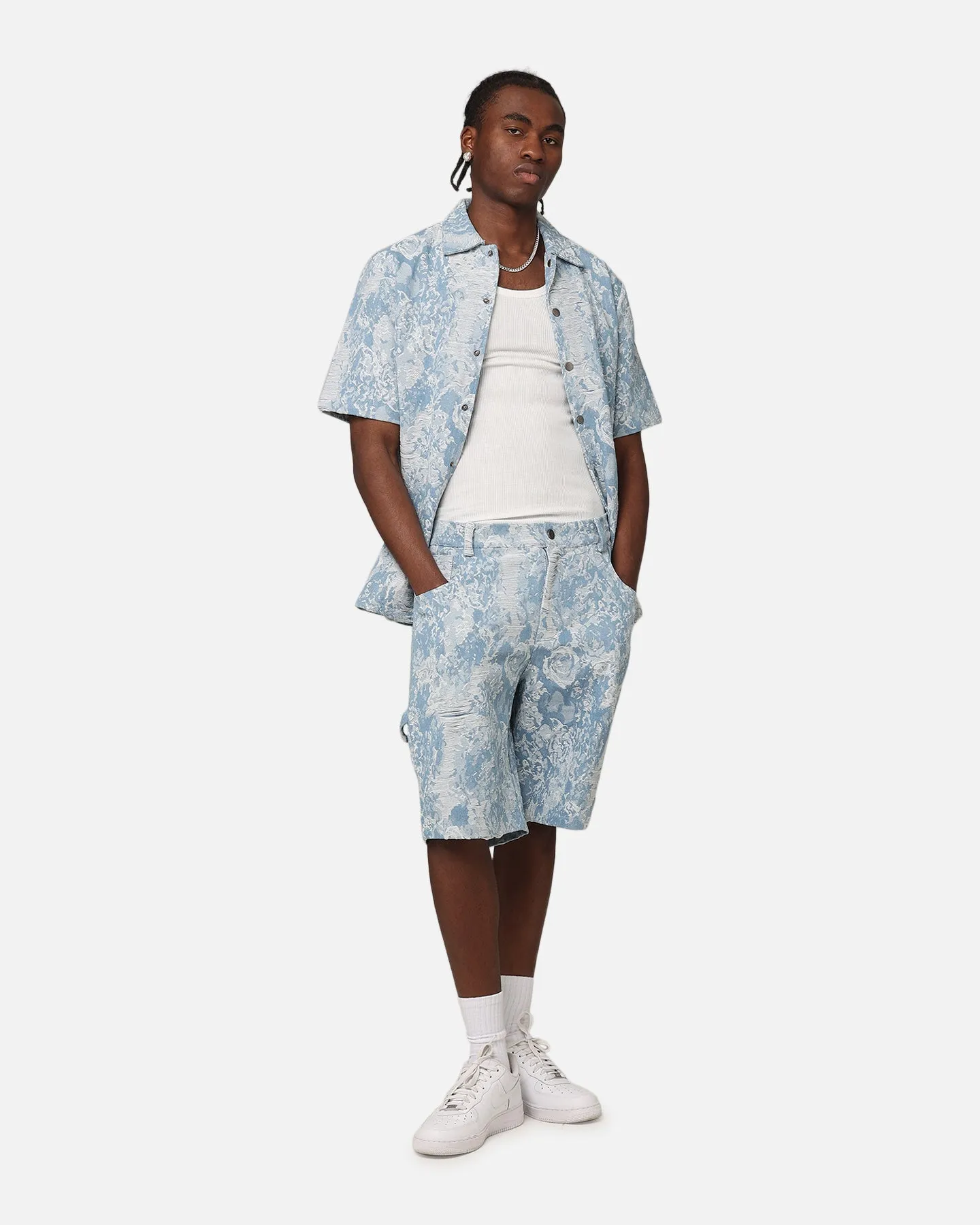 XXIII Denim Jacquard Button Up Shirt Pacific Blue sold by Culture Kings product image thumbnail 2