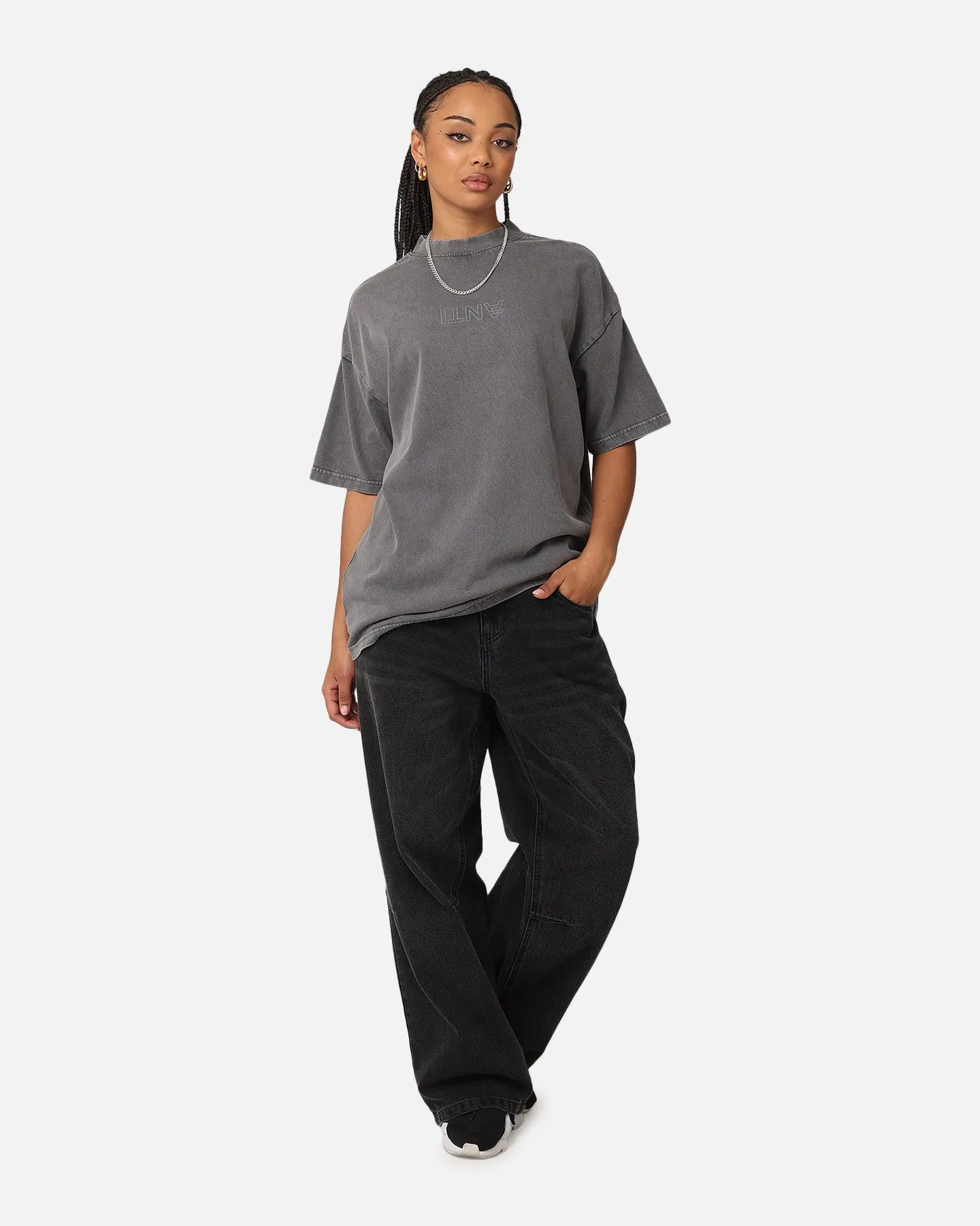 The Anti Order Anti XY Mock Neck T-Shirt Washed Charcoal sold by Culture Kings product image thumbnail 2