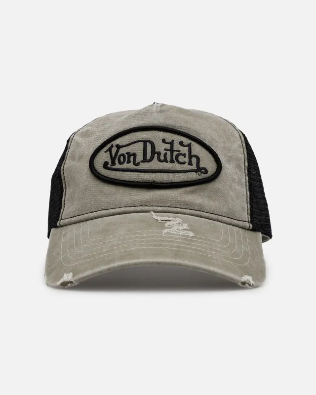Von Dutch Washed Unstructured Trucker Snapback Washed Olive sold by Culture Kings