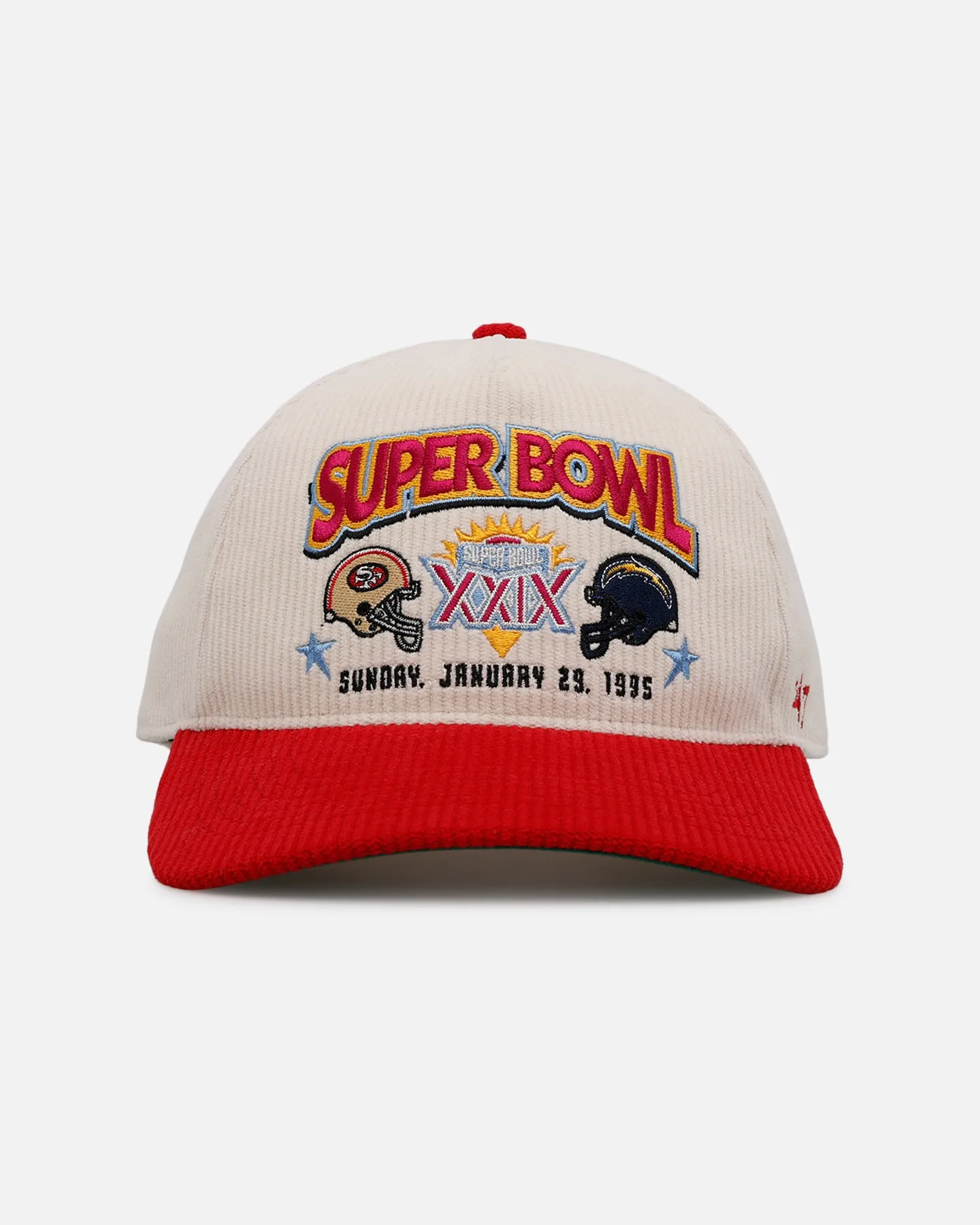 47 Brand Super Bowl XXIX 'Vintage Super Bowl' 47 Hitch Corduroy Snapback Natural/Red sold by Culture Kings