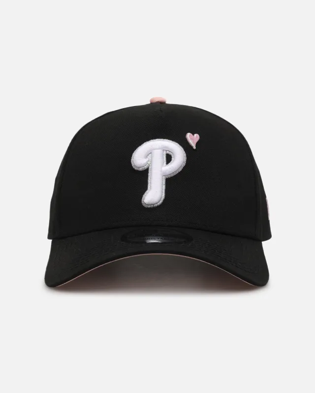 New Era Philadelphia Phillies 'Pink Satin Hearts 2.0' 9FORTY A-Frame Snapback Black/Pink sold by Culture Kings