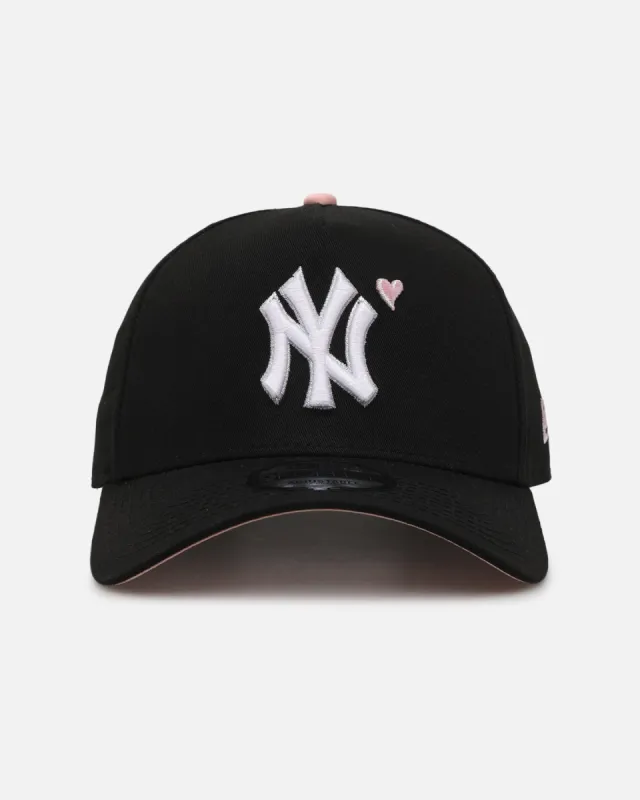 New Era New York Yankees 'Pink Satin Hearts 2.0' 9FORTY A-Frame Snapback Black/Pink sold by Culture Kings