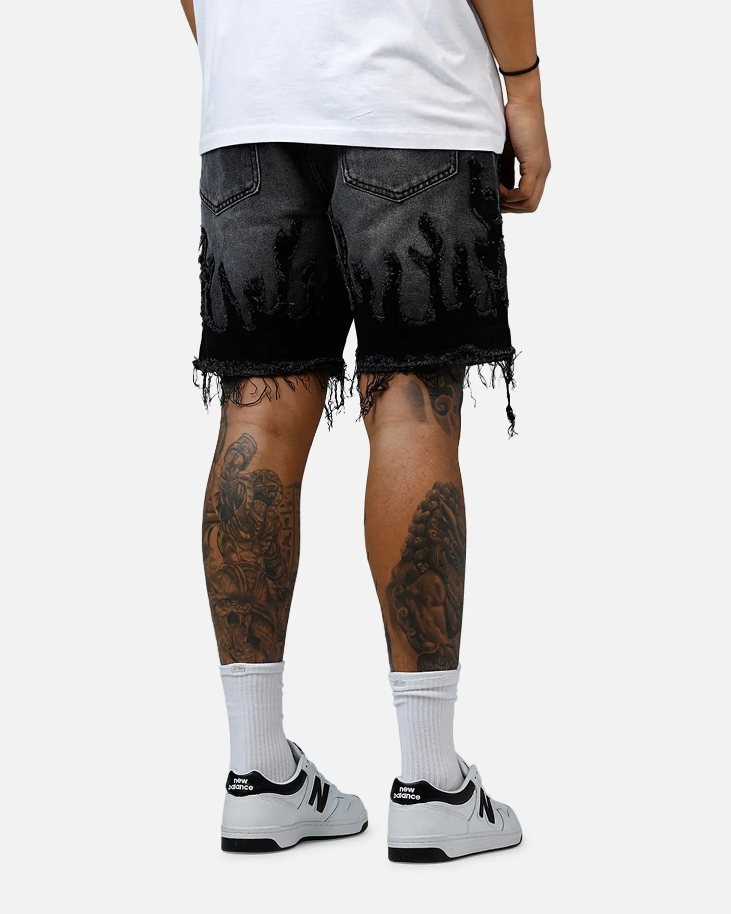 MNML Flame Denim Shorts Washed Black sold by Culture Kings product image thumbnail 3