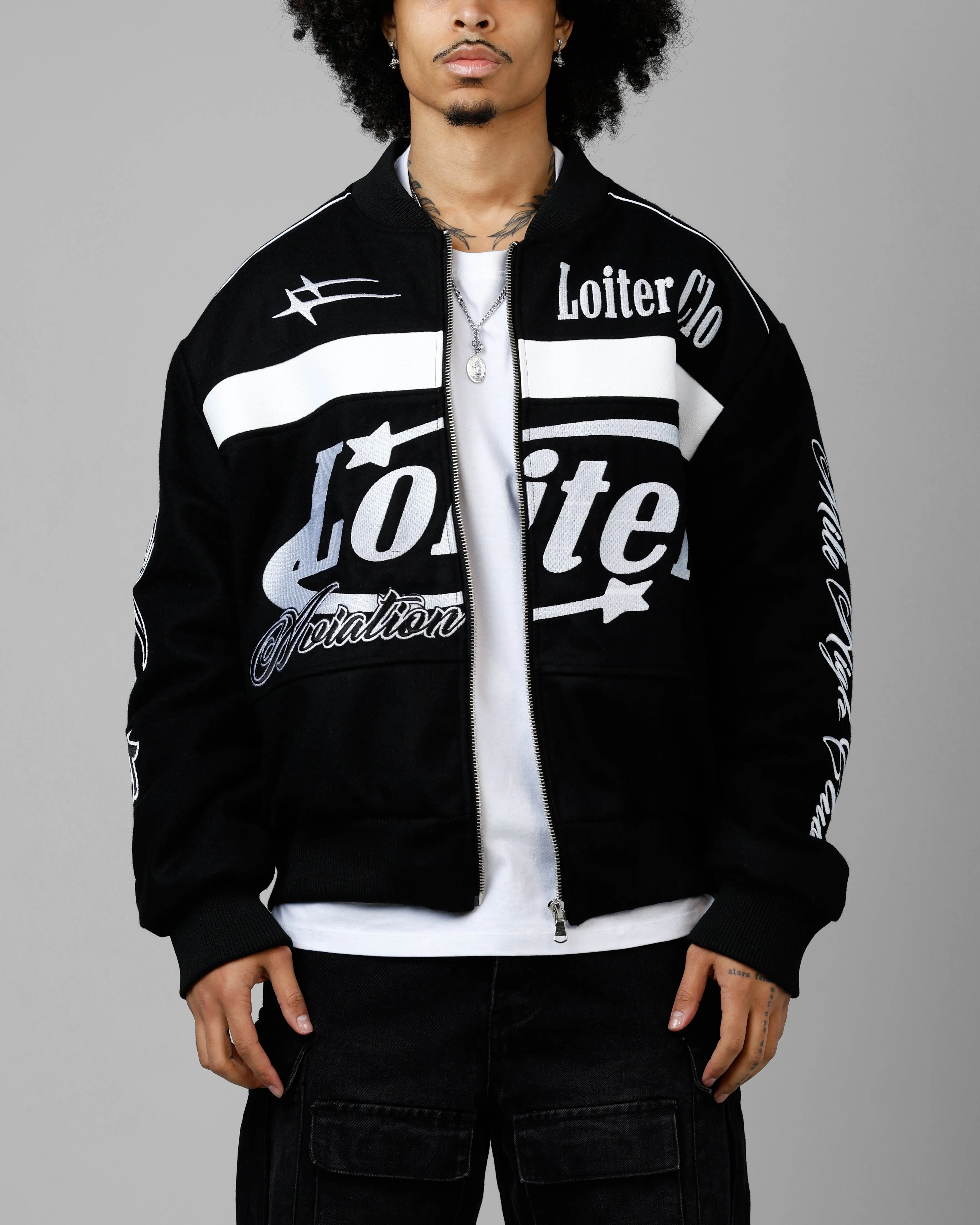 Loiter Aviation Bomber Jacket Black sold by Culture Kings