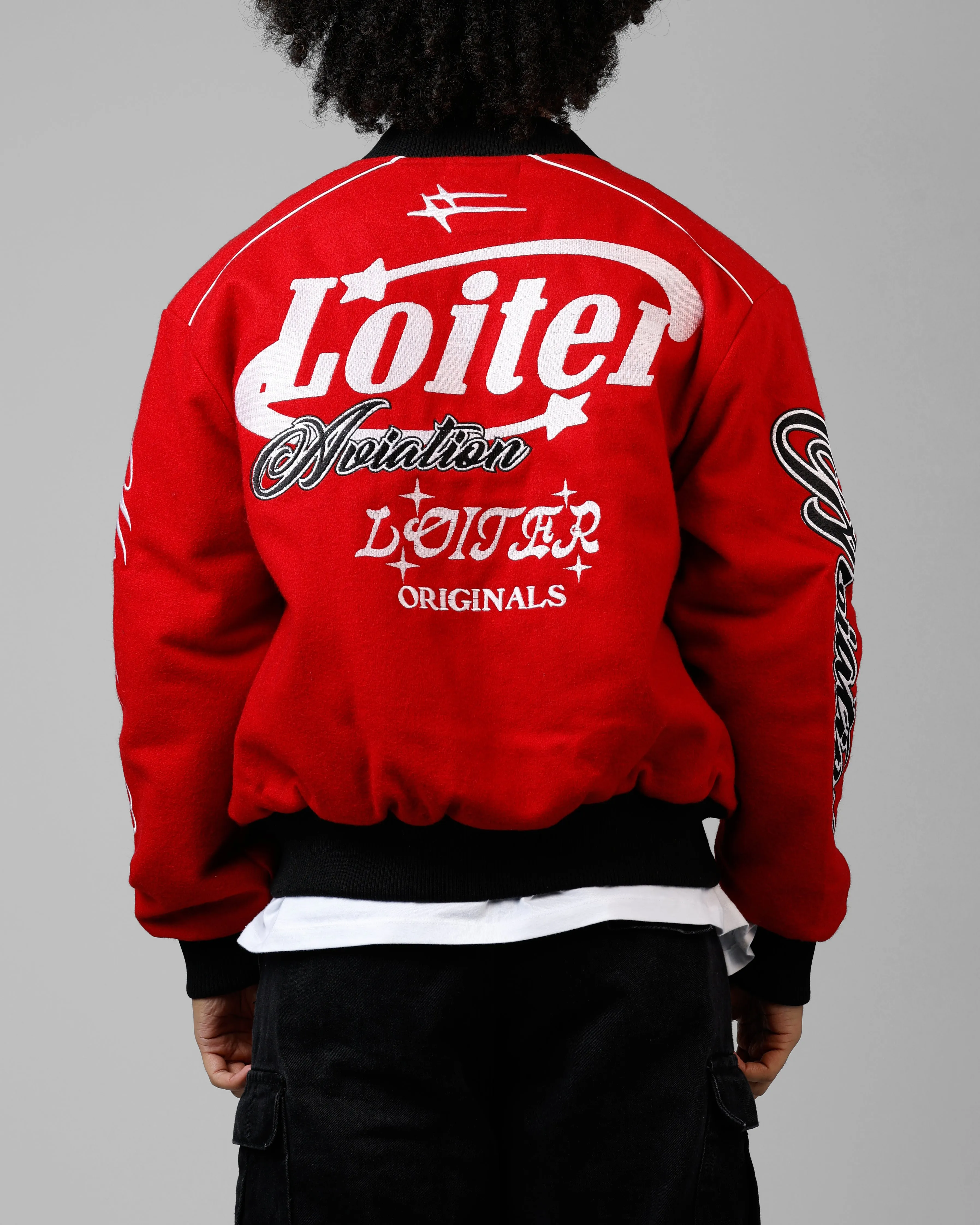 Loiter Aviation Bomber Jacket Red/Black sold by Culture Kings product image thumbnail 2