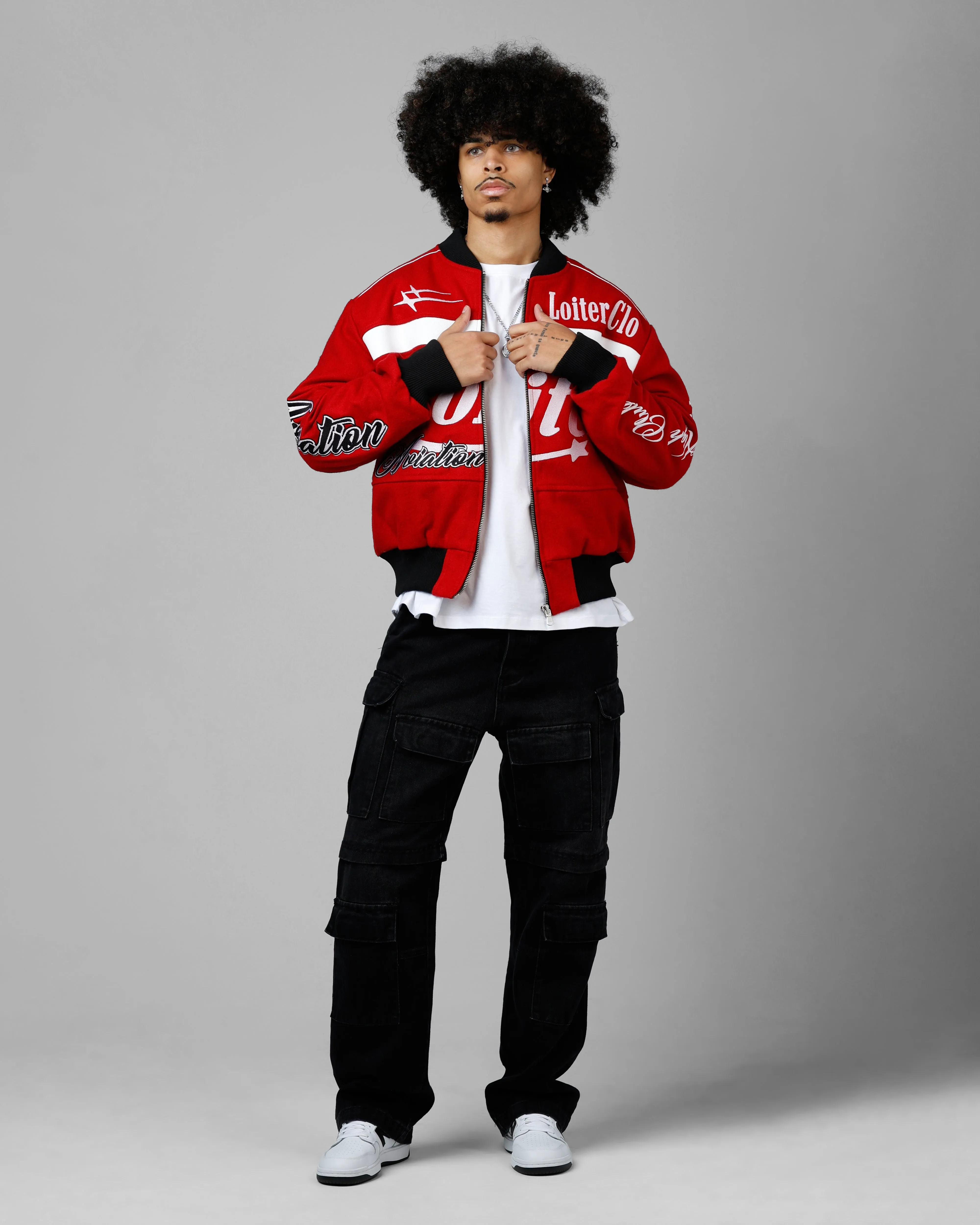 Loiter Aviation Bomber Jacket Red/Black sold by Culture Kings product image thumbnail 3