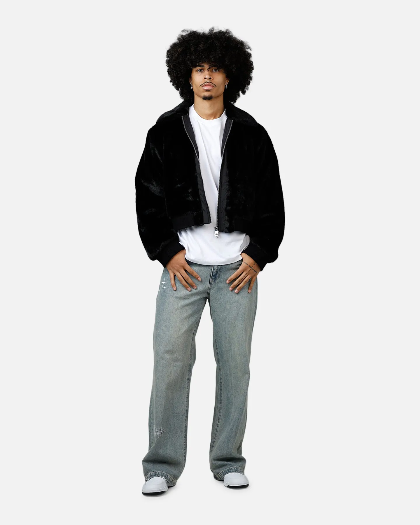 MNML Night Wolf Faux Jacket Black sold by Culture Kings product image thumbnail 3