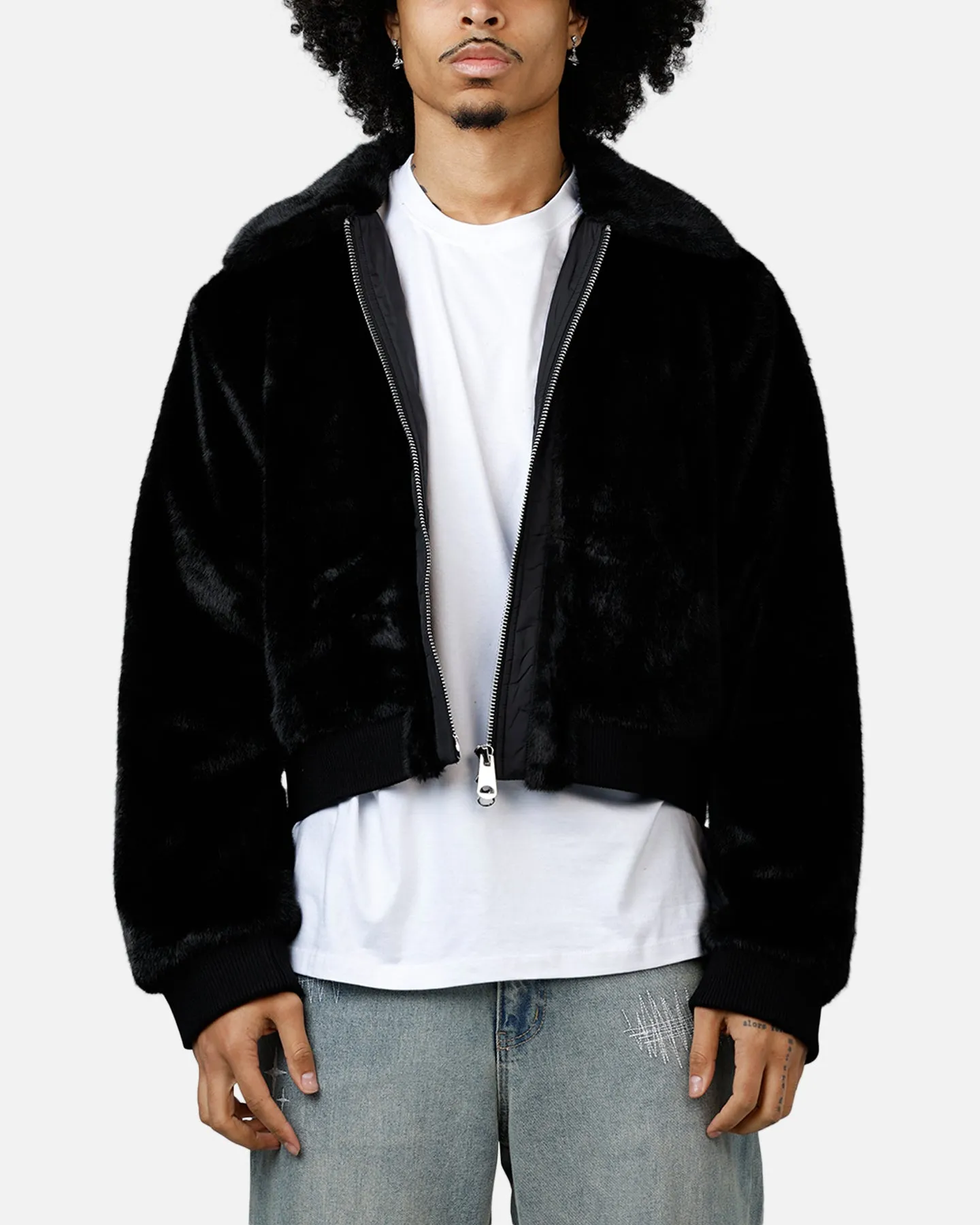 MNML Night Wolf Faux Jacket Black sold by Culture Kings