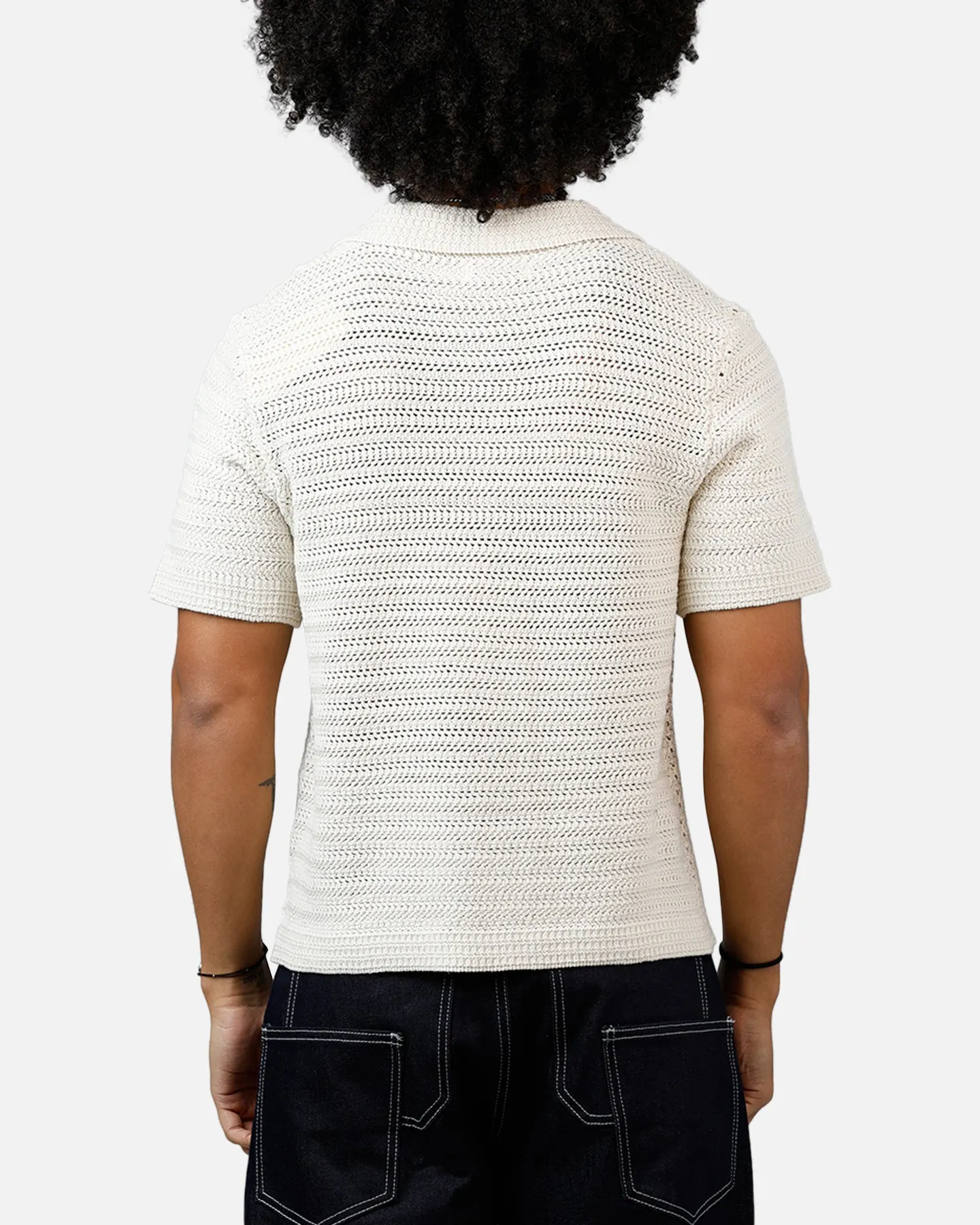MNML Crochet Button Up Shirt Cream sold by Culture Kings product image thumbnail 2
