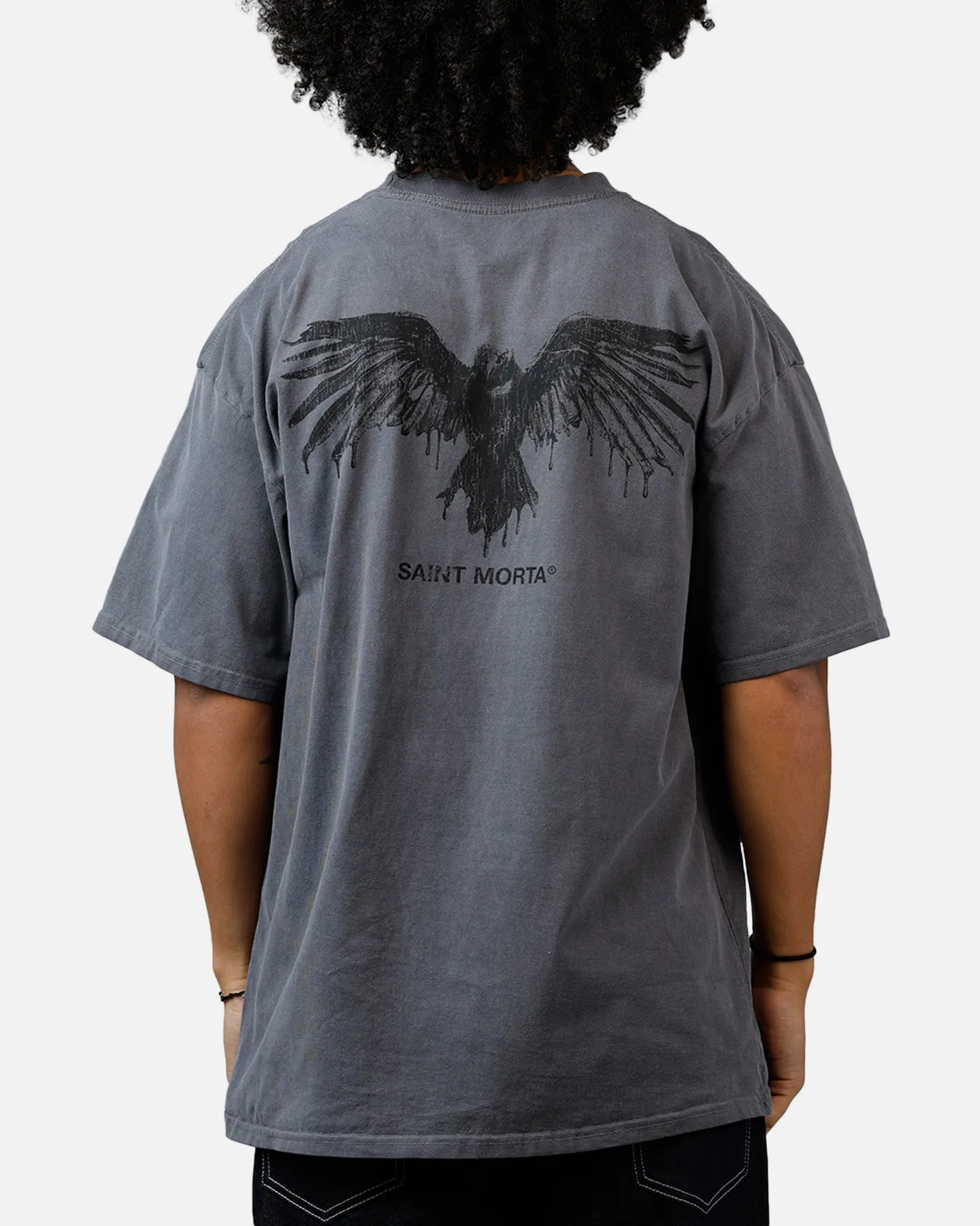 Saint Morta Raven T-Shirt Washed Charcoal sold by Culture Kings