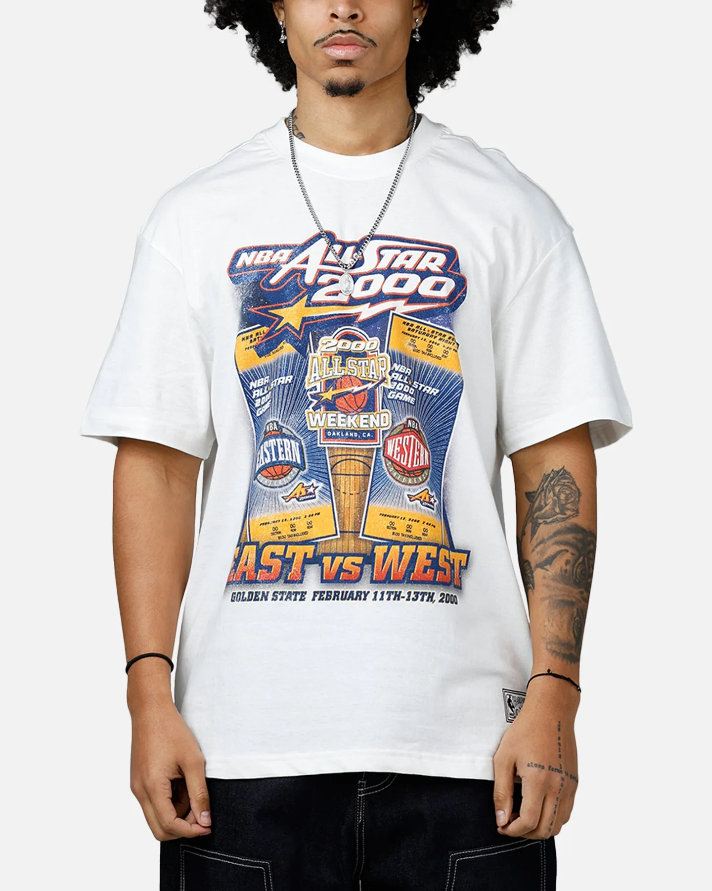 Mitchell & Ness NBA East Vs West 'All Star Collection' Event T-Shirt Vintage White sold by Culture Kings