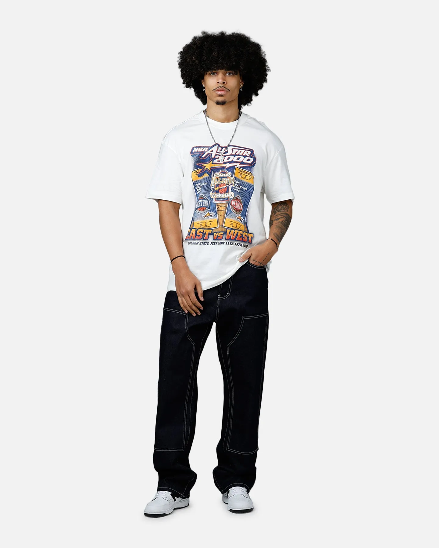 Mitchell & Ness NBA East Vs West 'All Star Collection' Event T-Shirt Vintage White sold by Culture Kings product image thumbnail 3