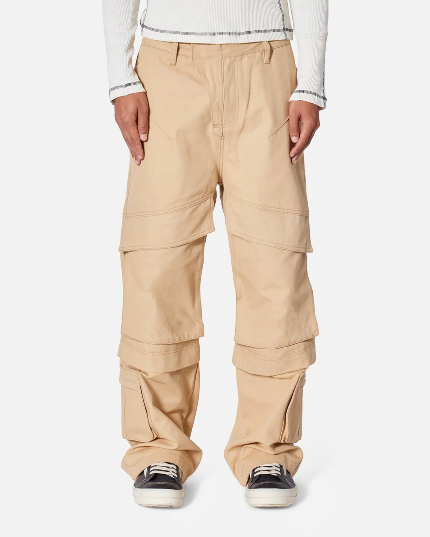 MNML Baggy Slanted Cargo Pants Khaki sold by Culture Kings