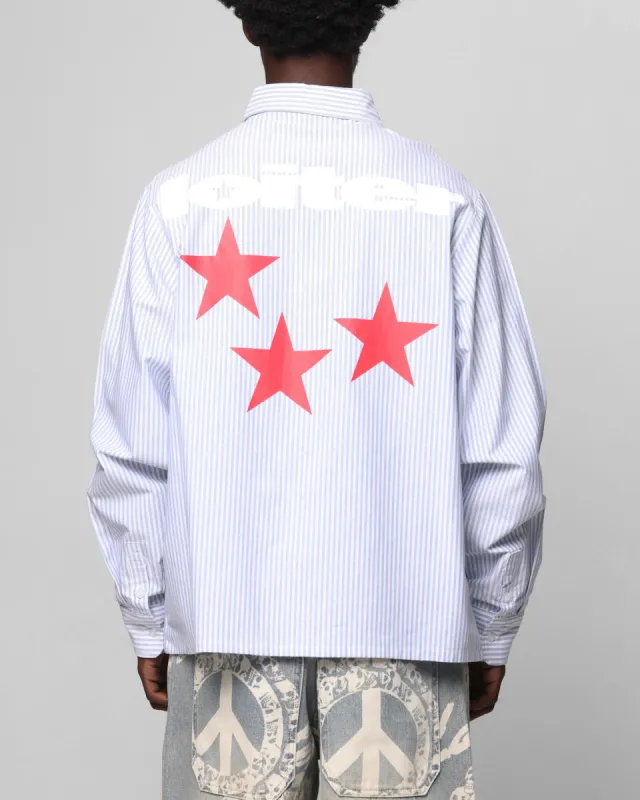 Loiter Solar Button Up Shirt Blue Pin Stripe sold by Culture Kings