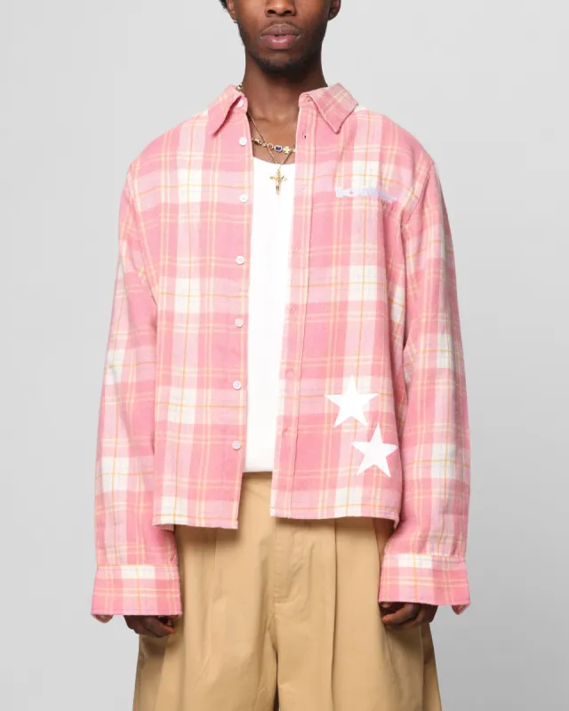 Loiter Solar Button Up Shirt Red Check sold by Culture Kings