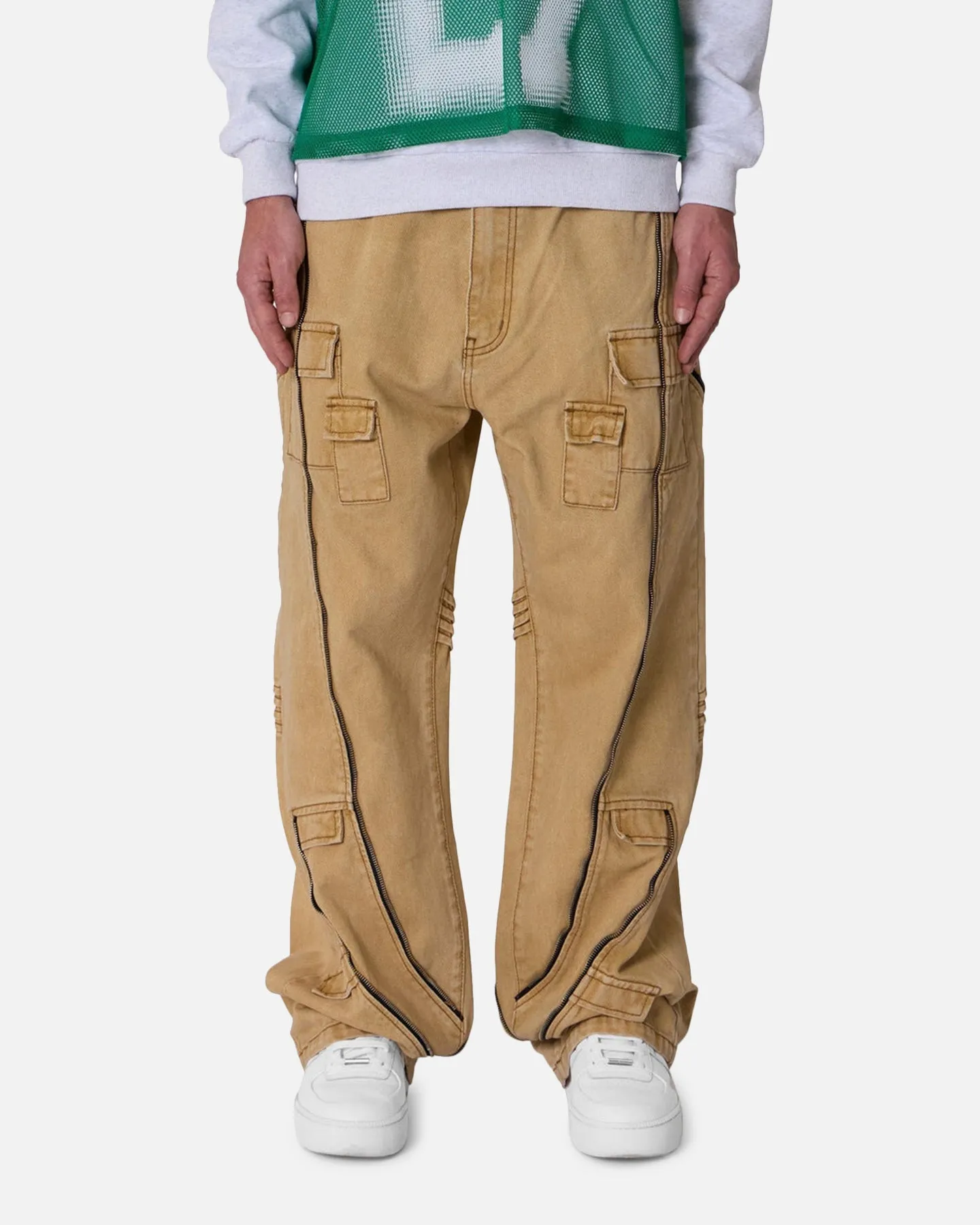 MNML Ultra Baggy Grid Lock Denim Pants Brown sold by Culture Kings