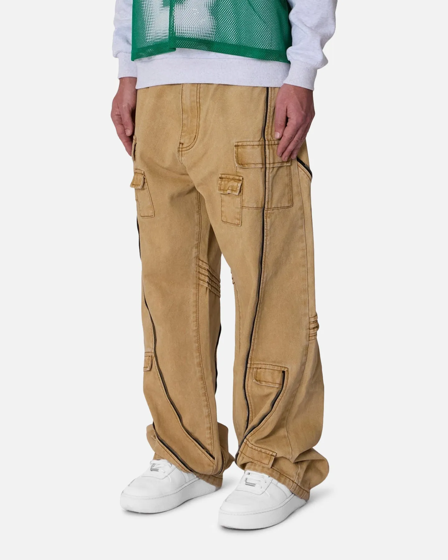 MNML Ultra Baggy Grid Lock Denim Pants Brown sold by Culture Kings product image thumbnail 2