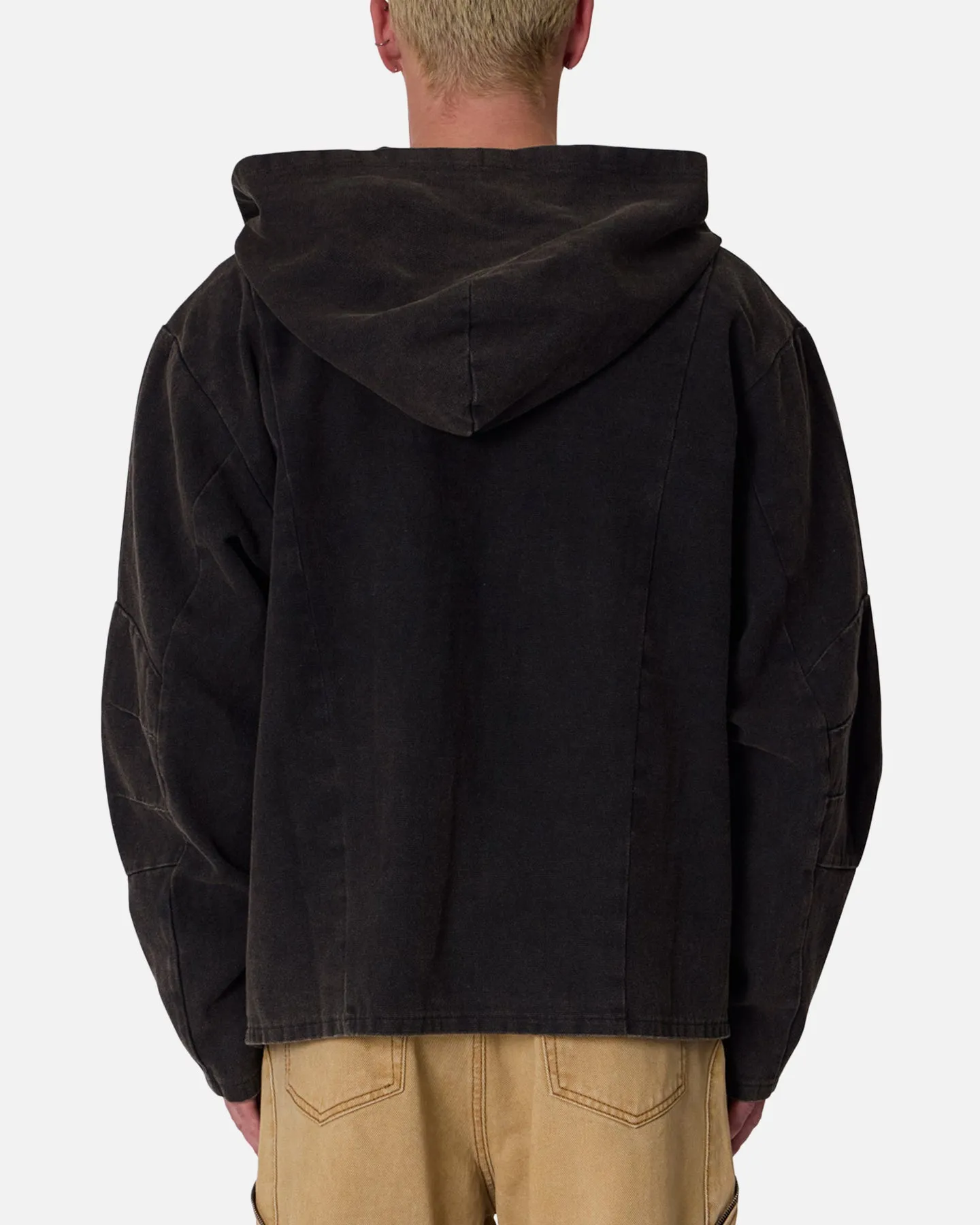 MNML Seamed Zip Up Hoodie Washed Black sold by Culture Kings product image thumbnail 4